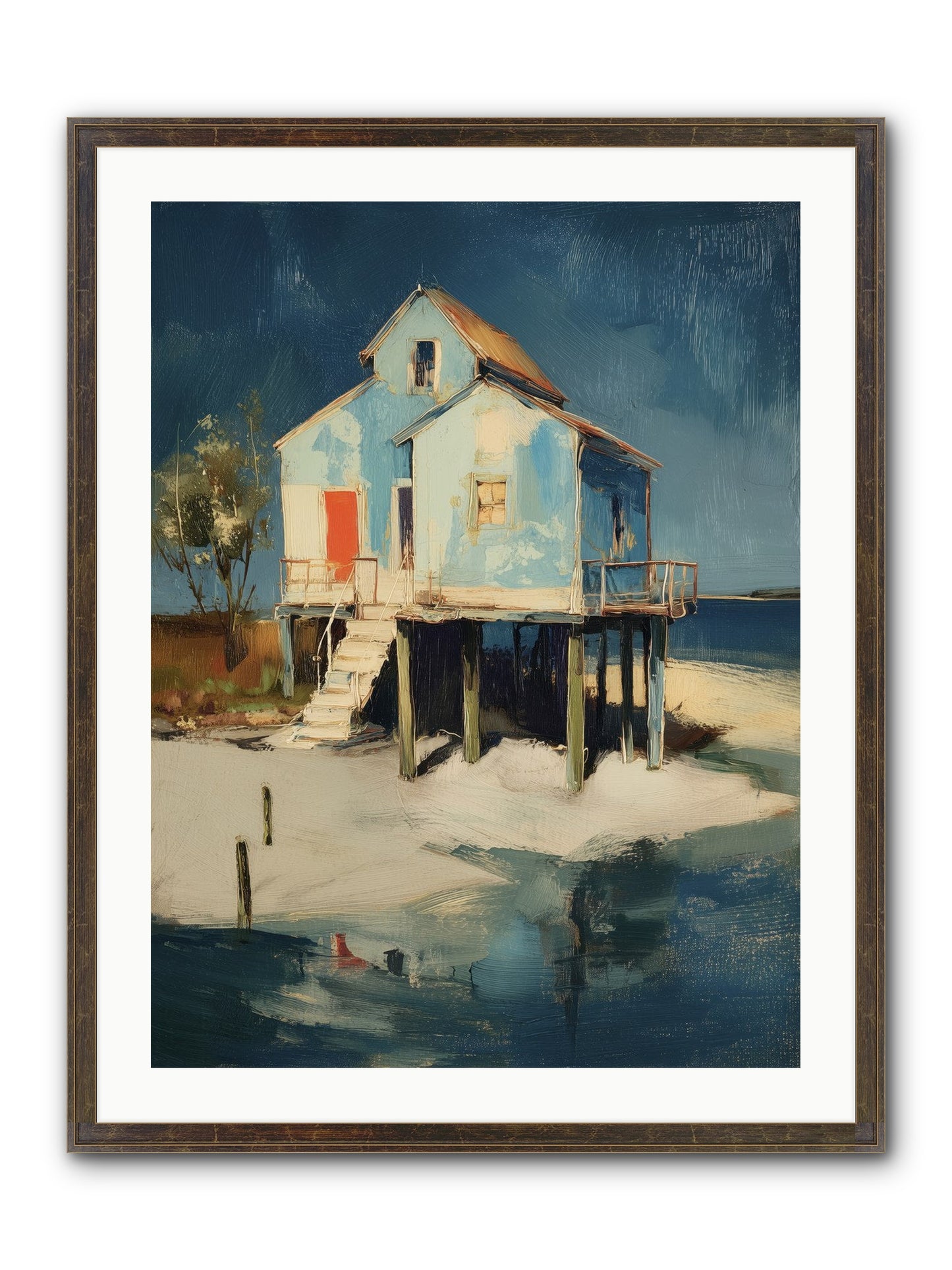 Hidden Perch Framed Print - Slimwoods Black/Gold 24x32