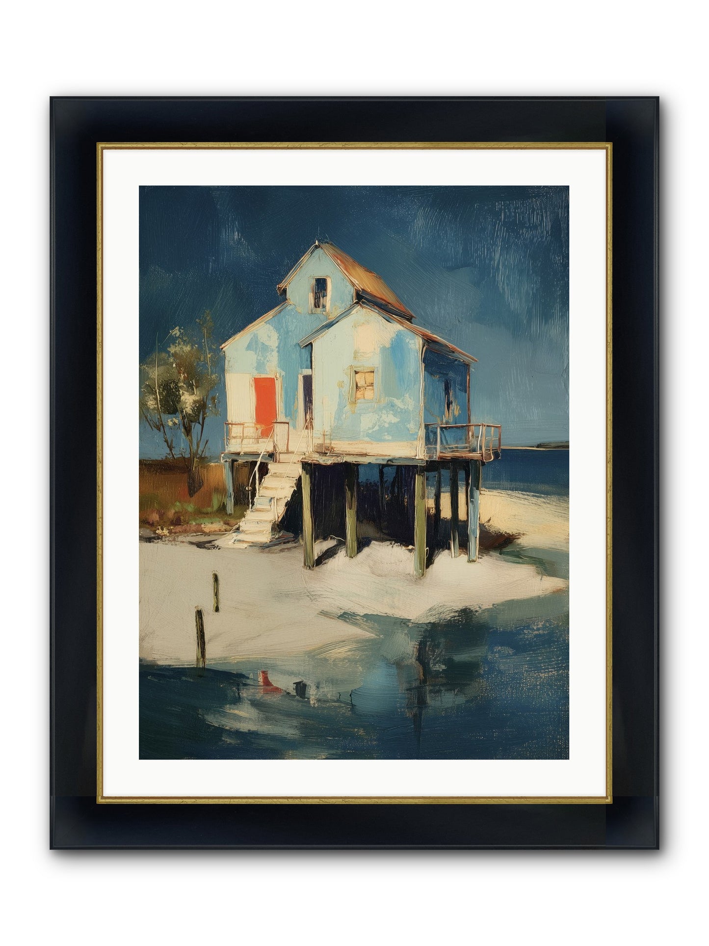 Hidden Perch Framed Print - Wide Black w/Gold 24x32