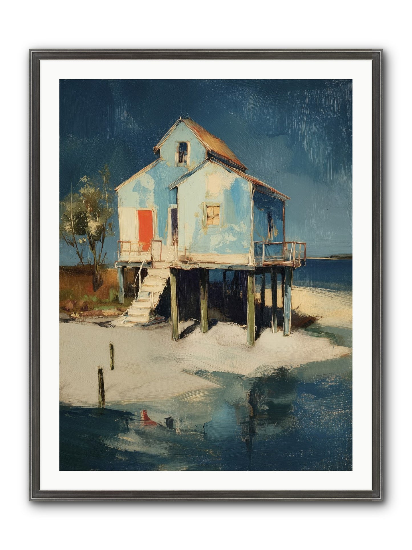 Hidden Perch Framed Print - Slimwoods Black/Silver 30x40