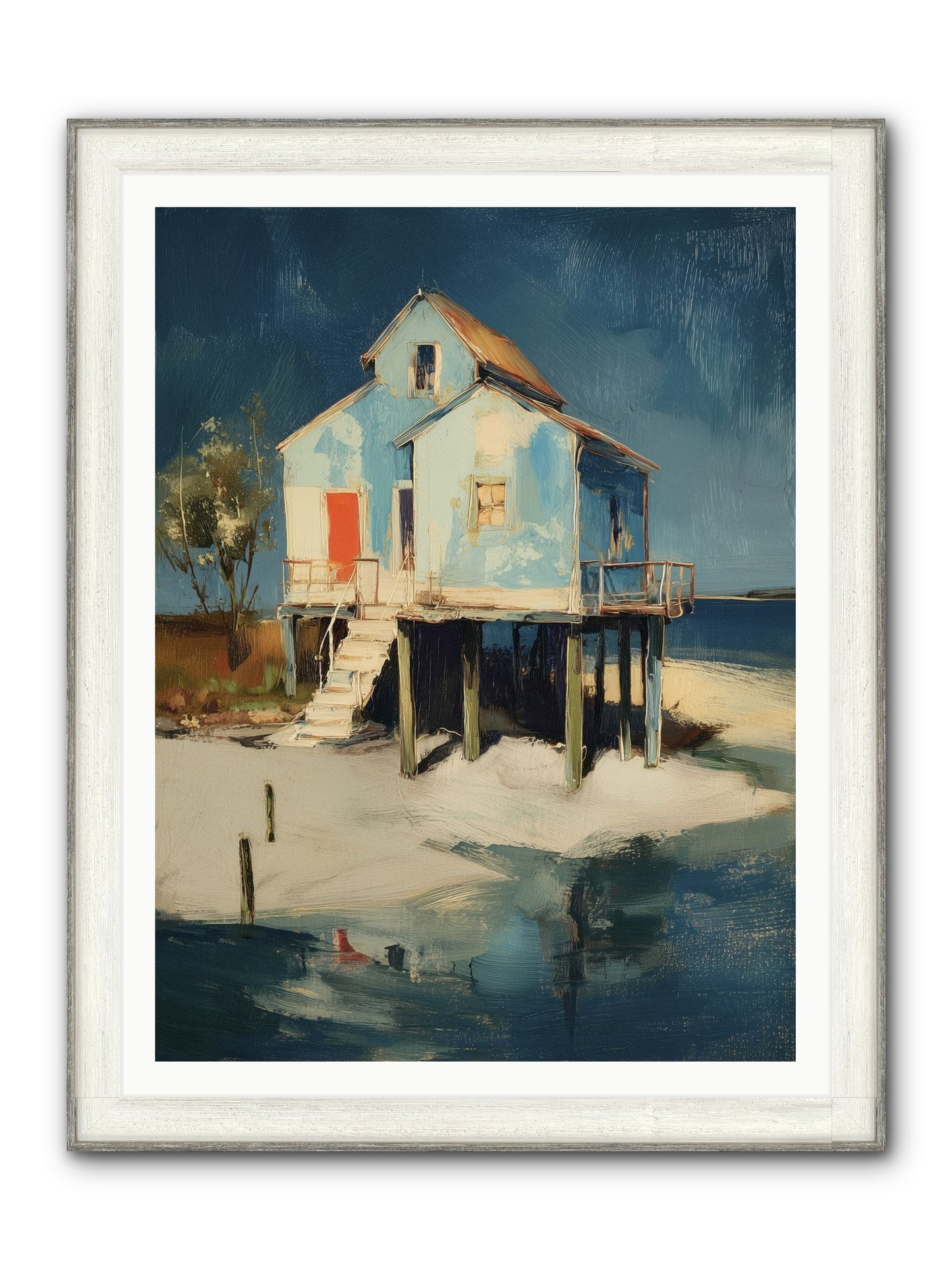 Hidden Perch Framed Print - Driftwood White 36x48