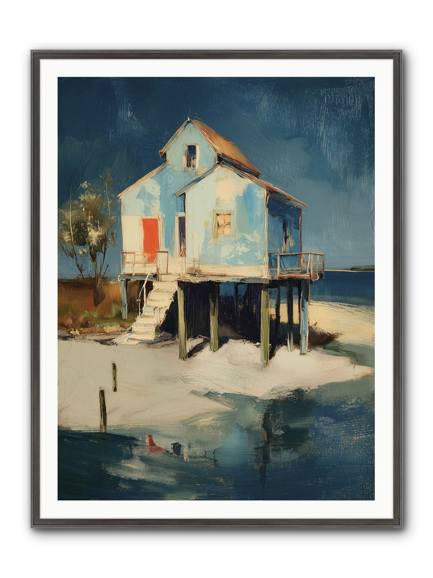 Hidden Perch Framed Print - Slimwoods Black/Silver 36x48