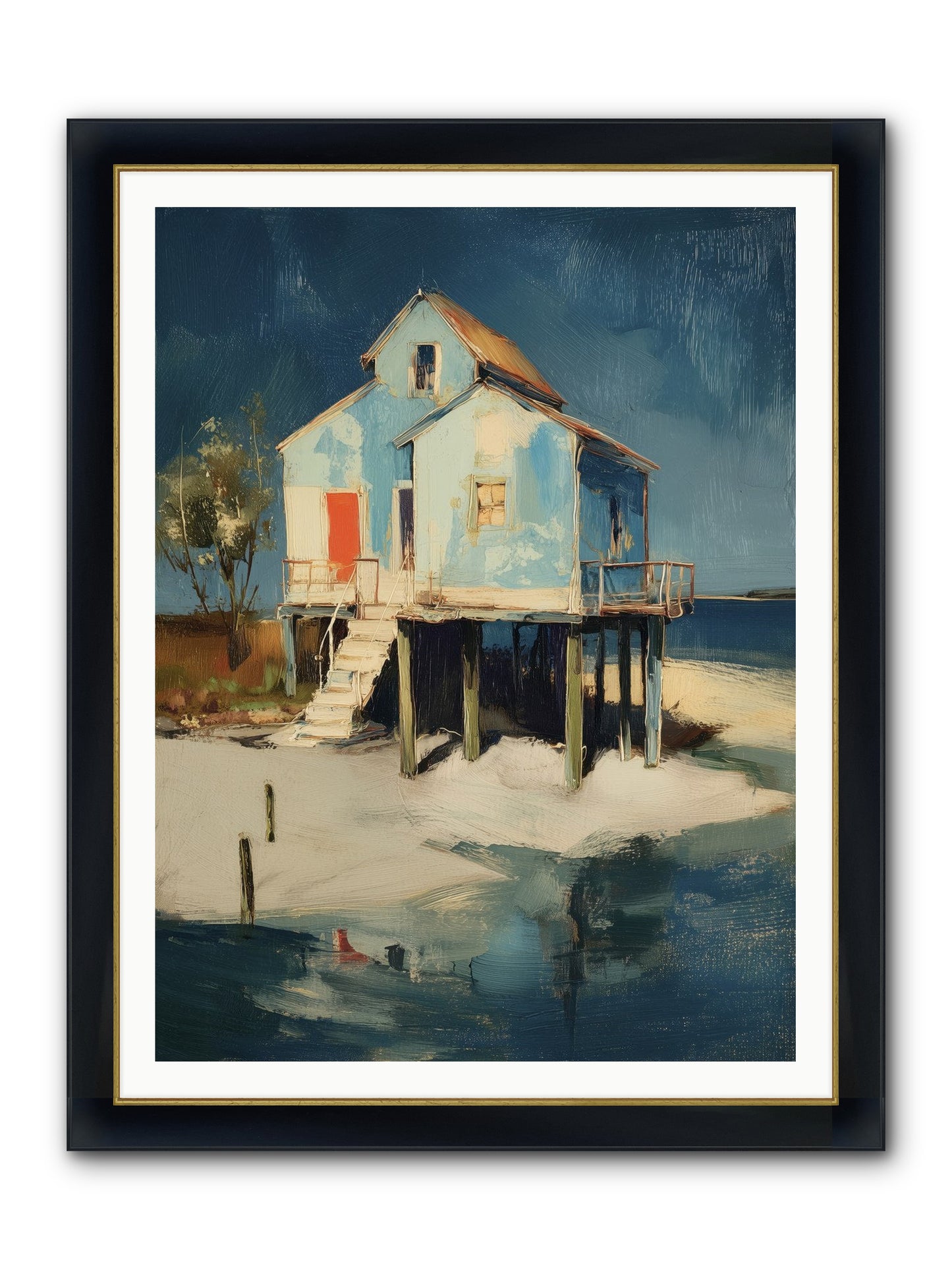 Hidden Perch Framed Print - Wide Black w/Gold 36x48