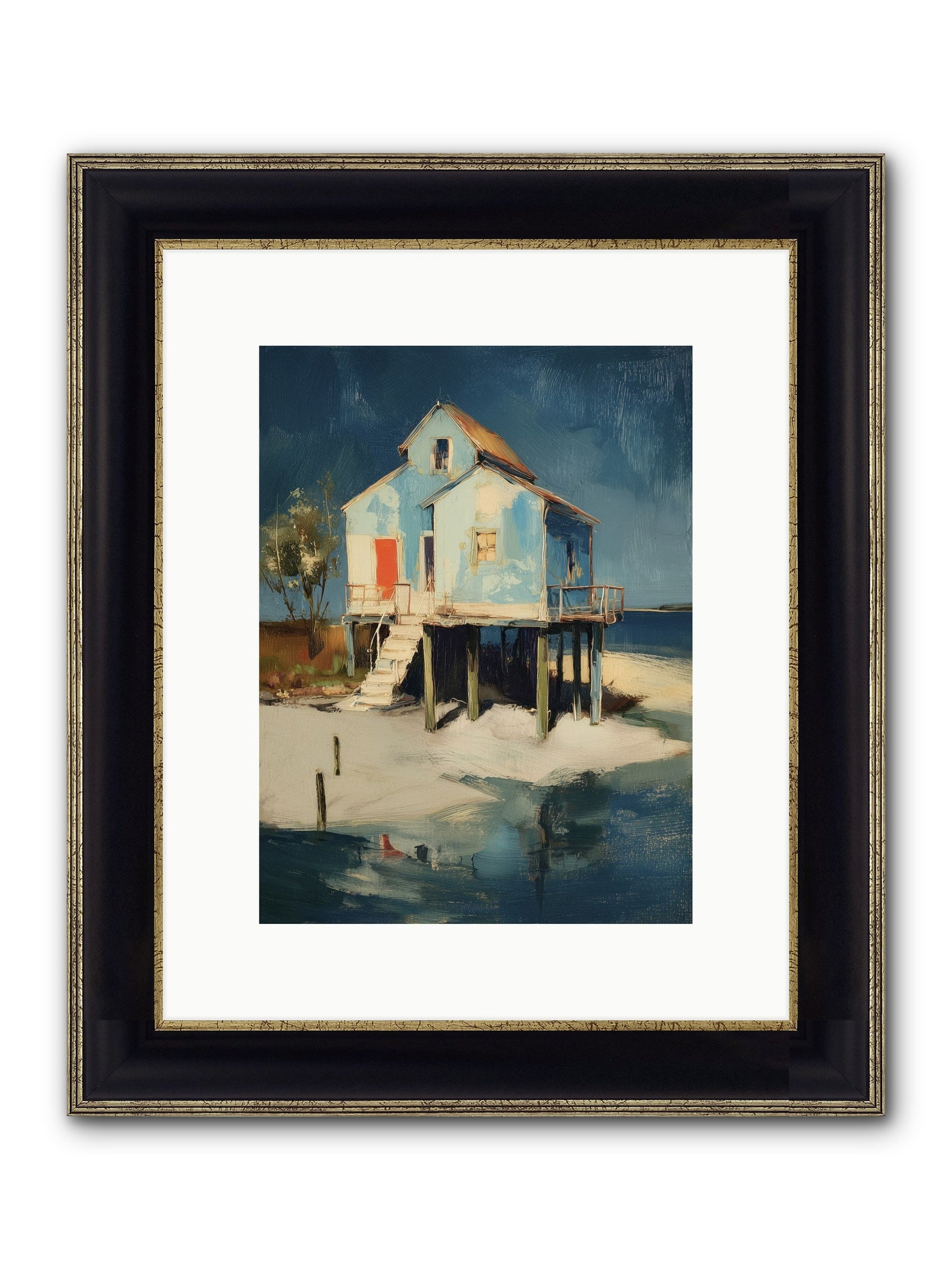 Hidden Perch Framed Print - Black & Gold 9x12