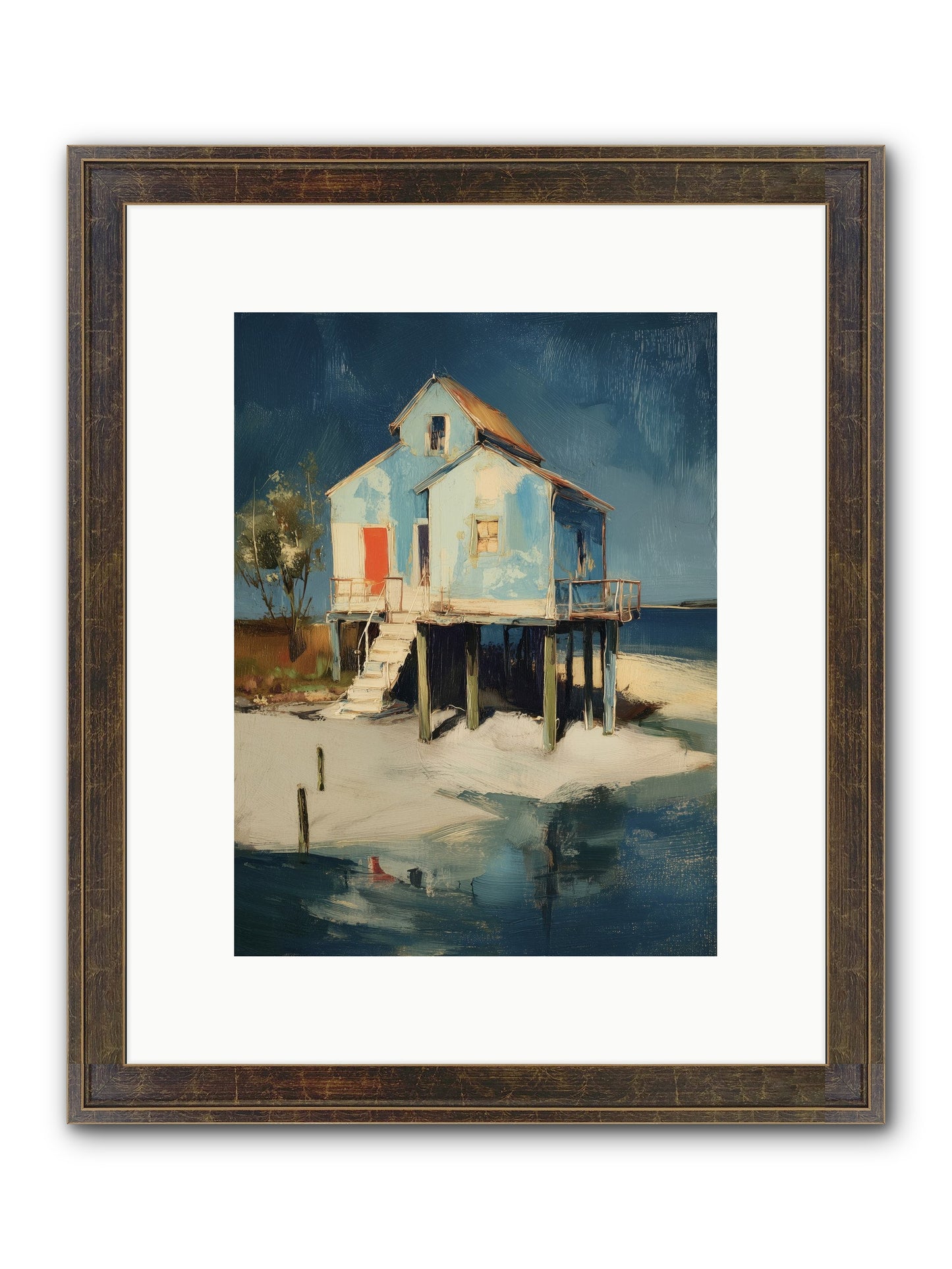 Hidden Perch Framed Print - Slimwoods Black/Gold 9x12