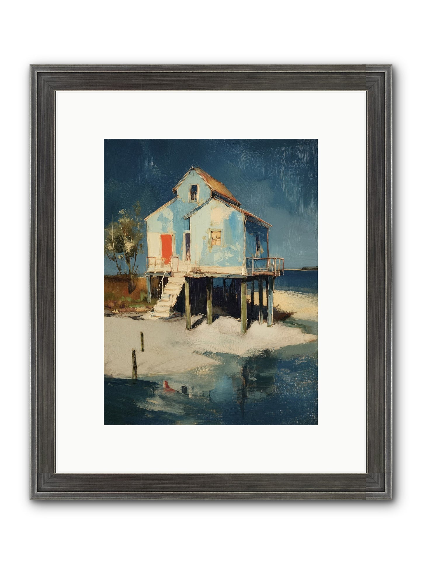 Hidden Perch Framed Print - Slimwoods Black/Silver 9x12