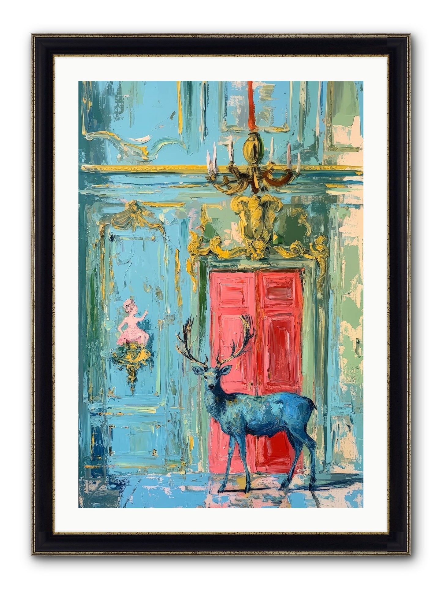 Highland Wanderer Framed Print - Black & Gold 24x36
