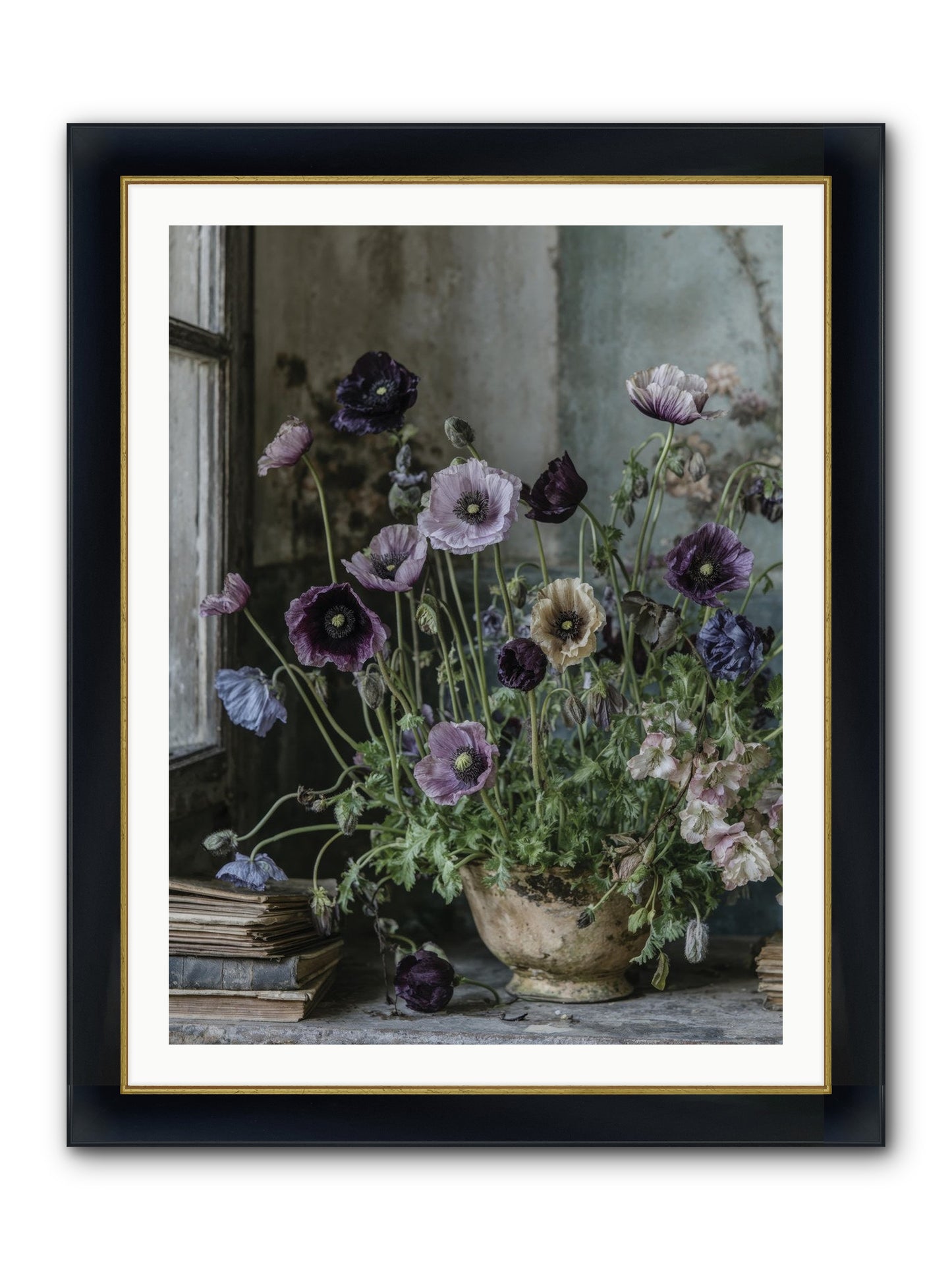 Highlands Framed Print - Wide Black w/Gold 30x40