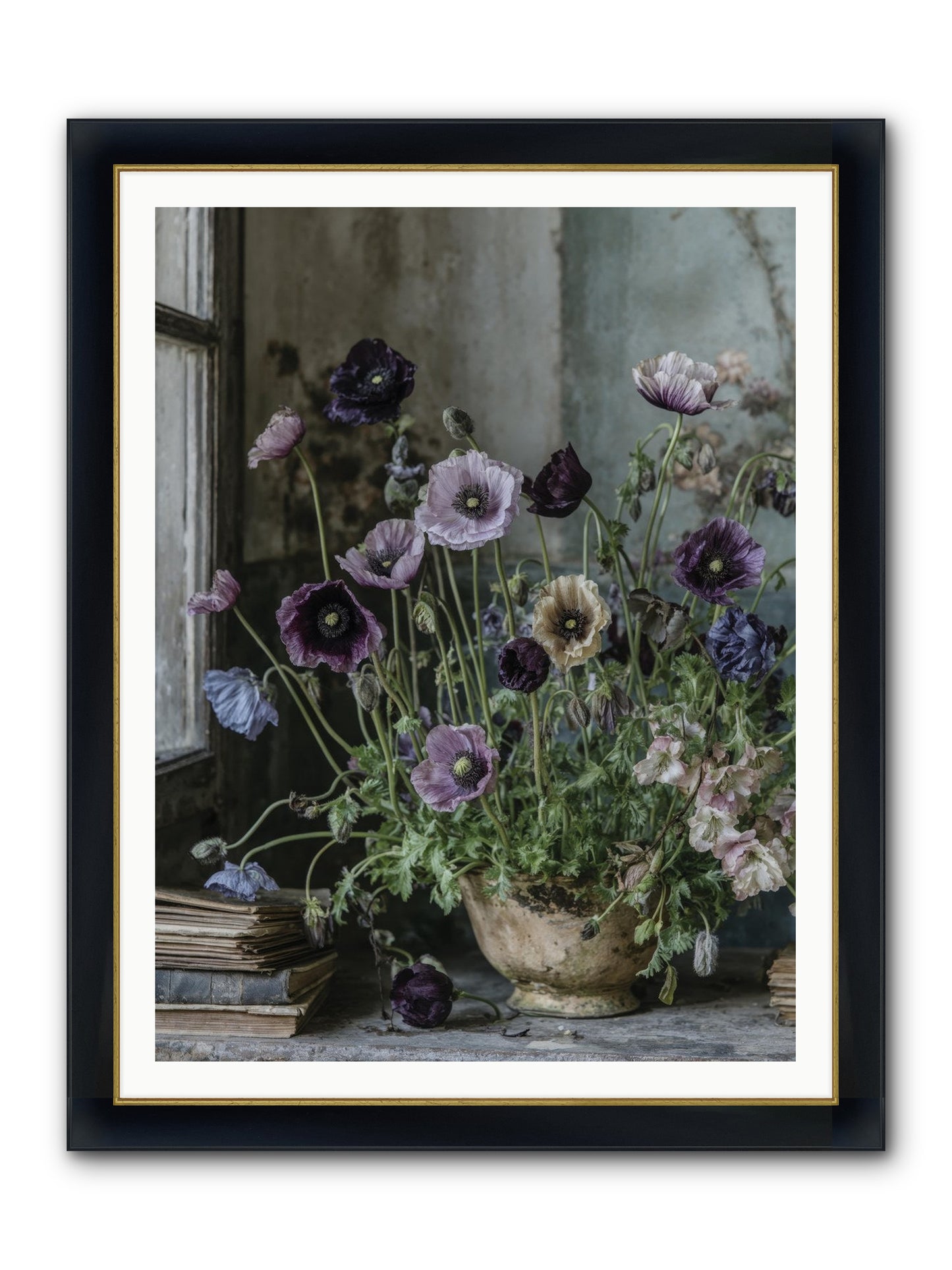 Highlands Framed Print - Wide Black w/Gold 36x48