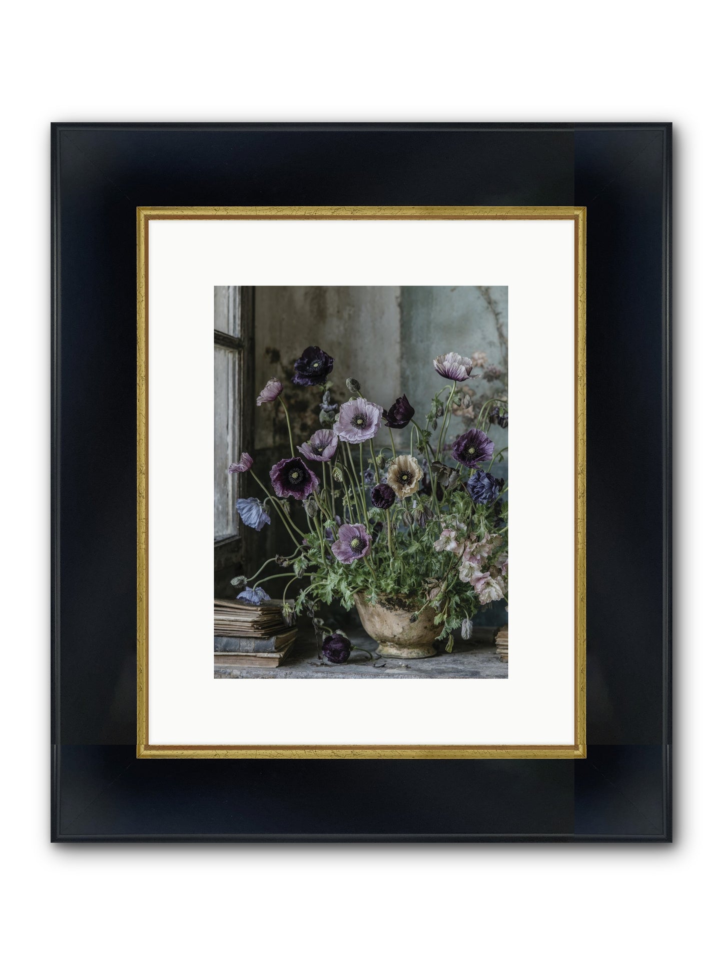 Highlands Framed Print - Wide Black w/Gold 9x12