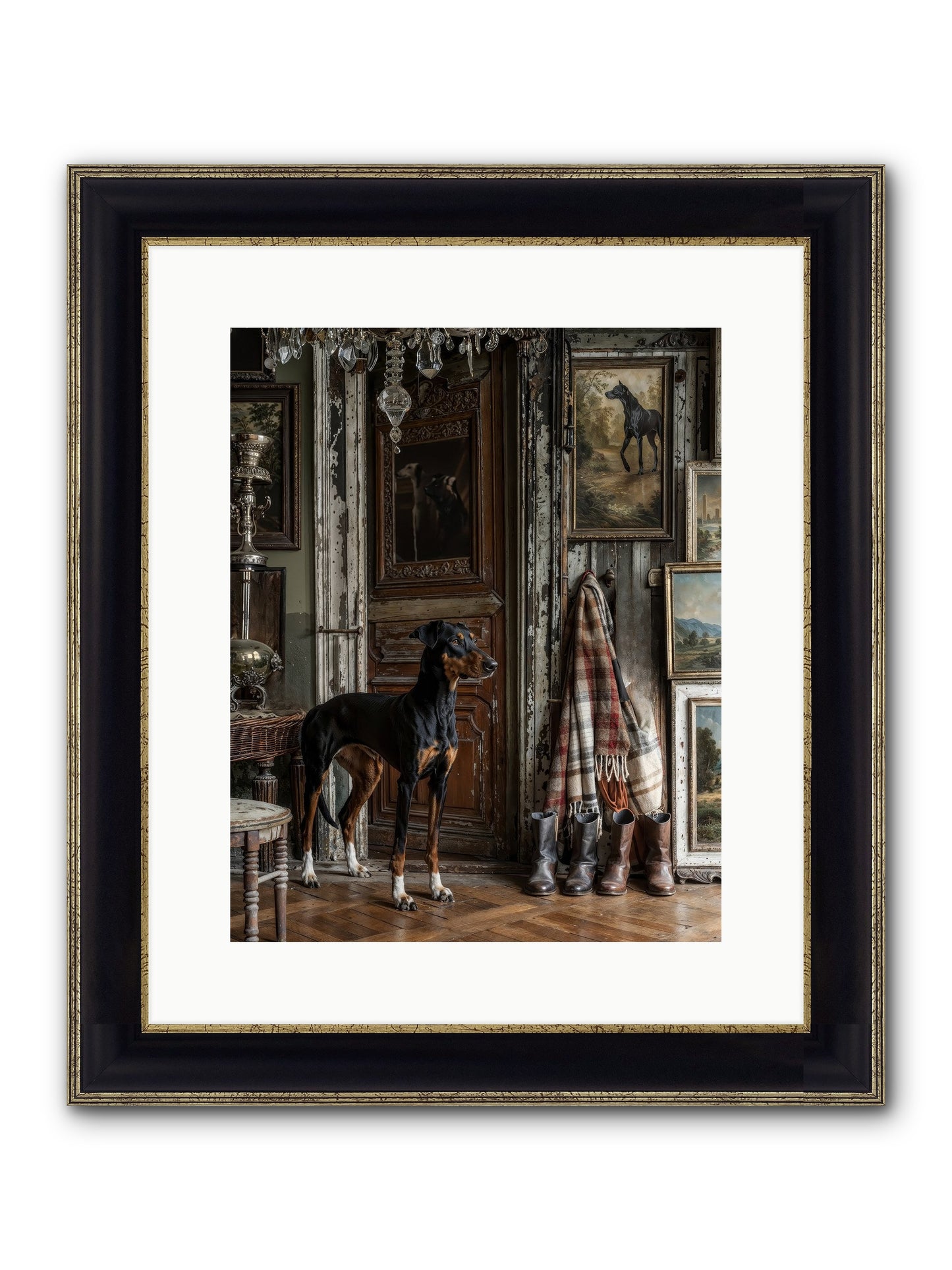 His Lordship Sir Fetch-A-Lot Framed Print - Black & Gold 12x15