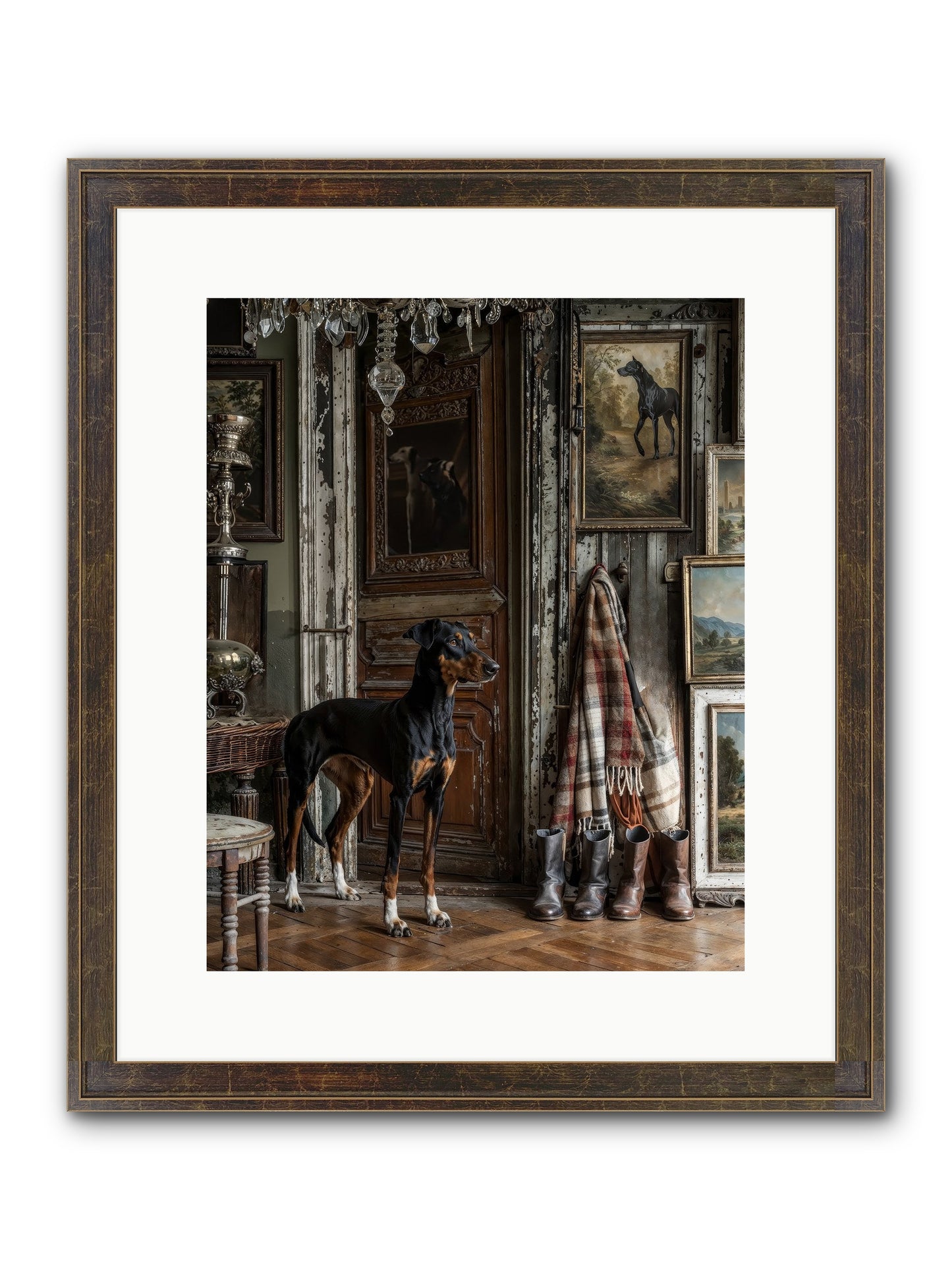 His Lordship Sir Fetch-A-Lot Framed Print - Slimwoods Black/Gold 12x15