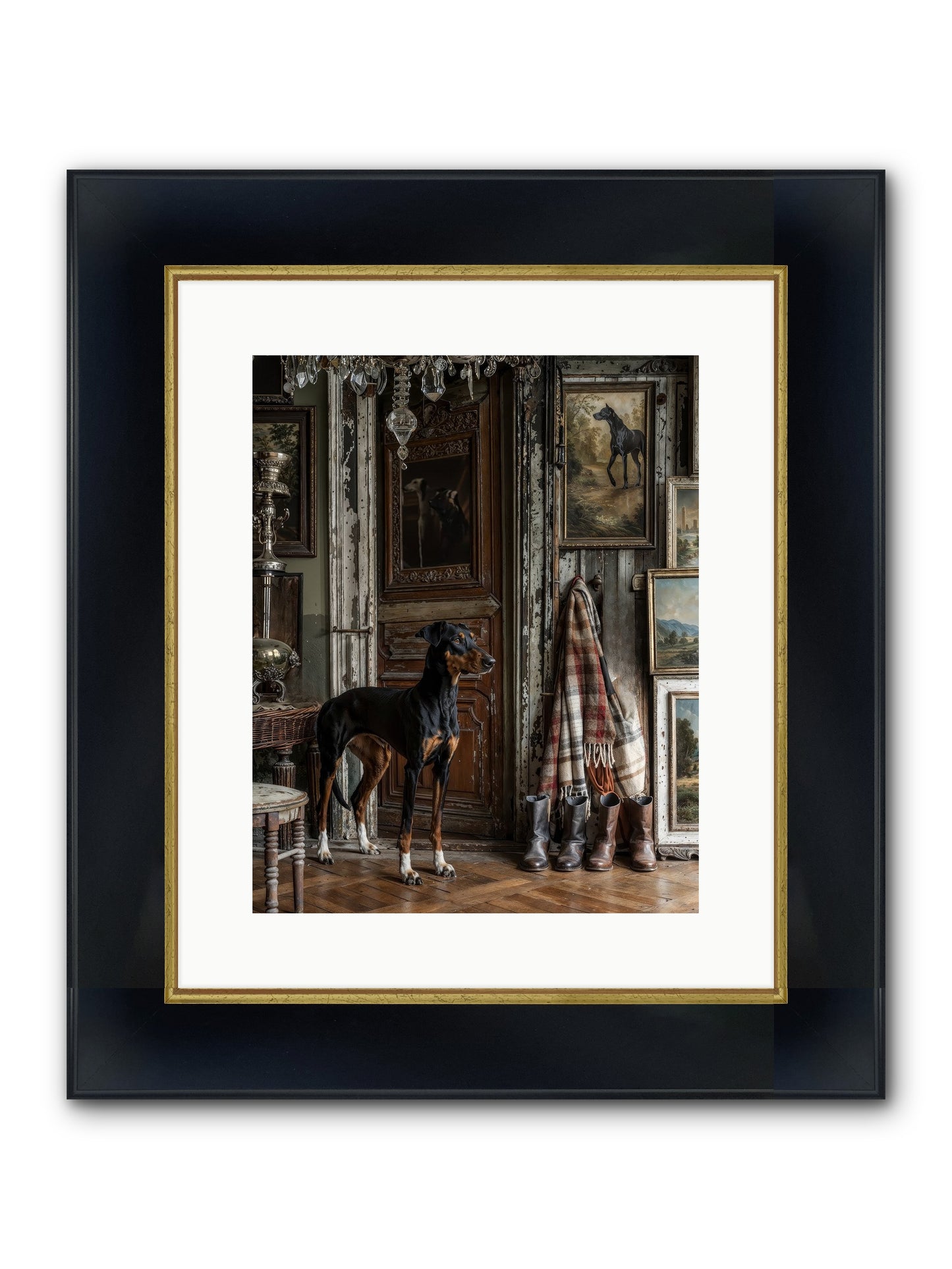 His Lordship Sir Fetch-A-Lot Framed Print - Wide Black w/Gold 12x15
