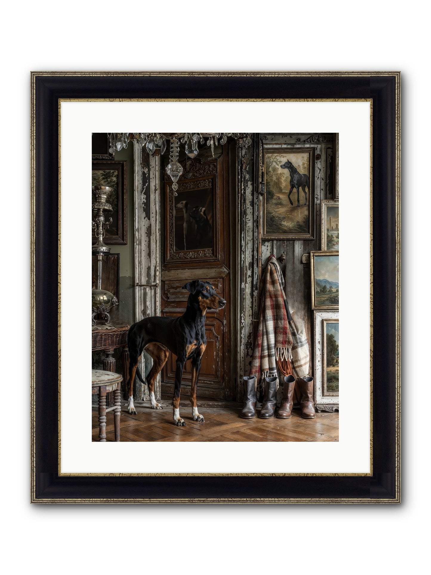 His Lordship Sir Fetch-A-Lot Framed Print - Black & Gold 16x20