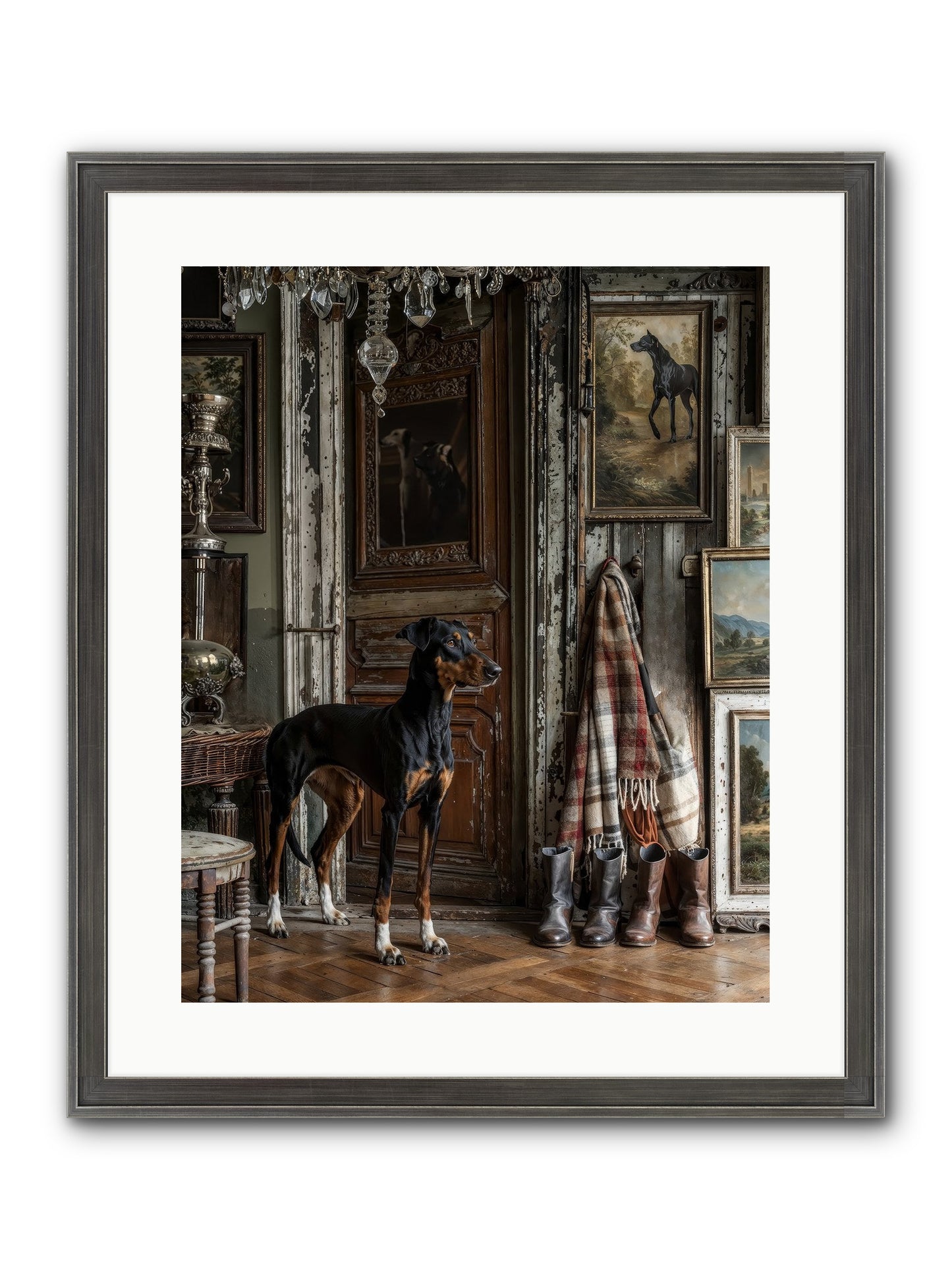His Lordship Sir Fetch-A-Lot Framed Print - Slimwoods Black/Silver 16x20