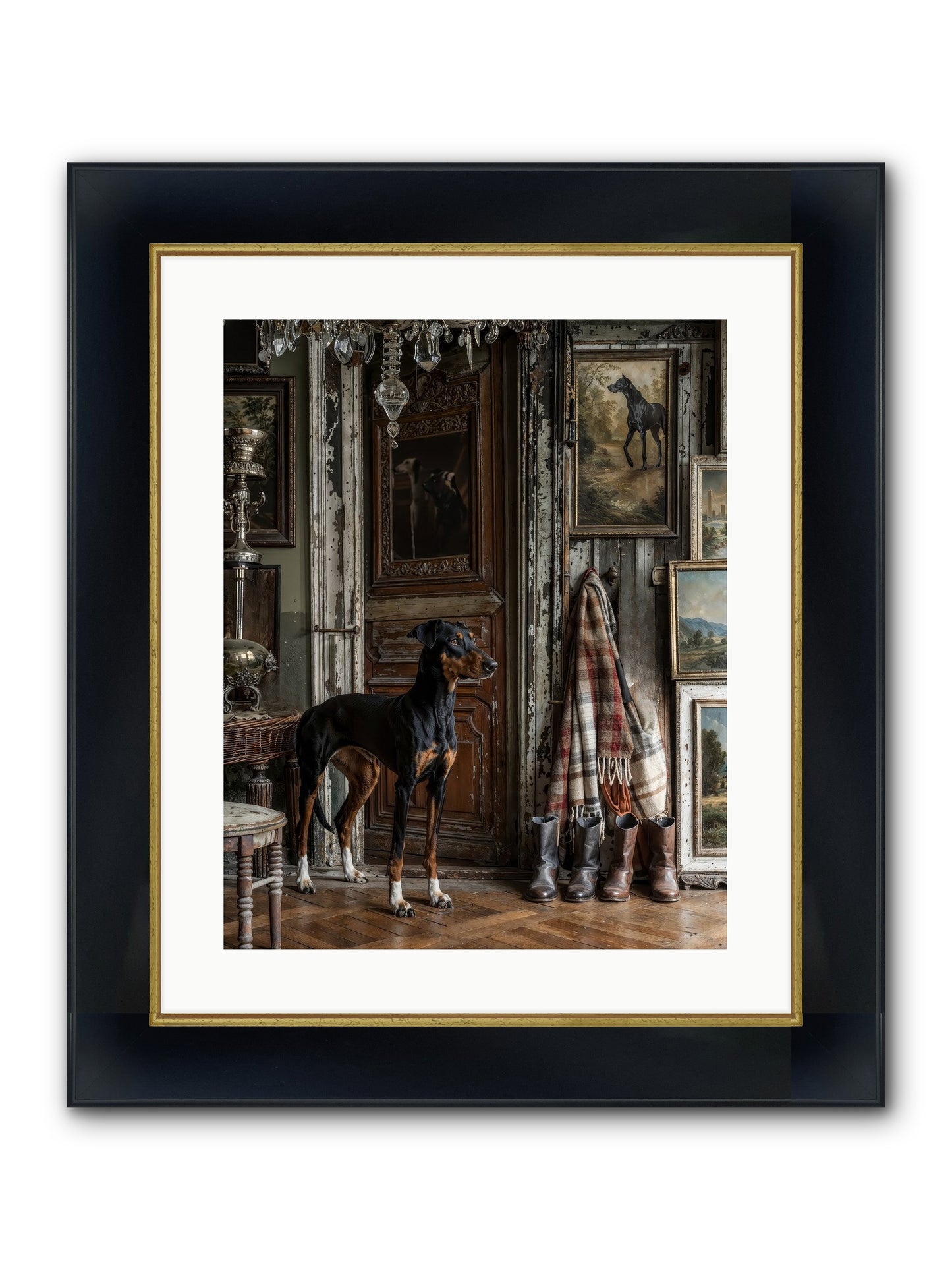 His Lordship Sir Fetch-A-Lot Framed Print - Wide Black w/Gold 16x20