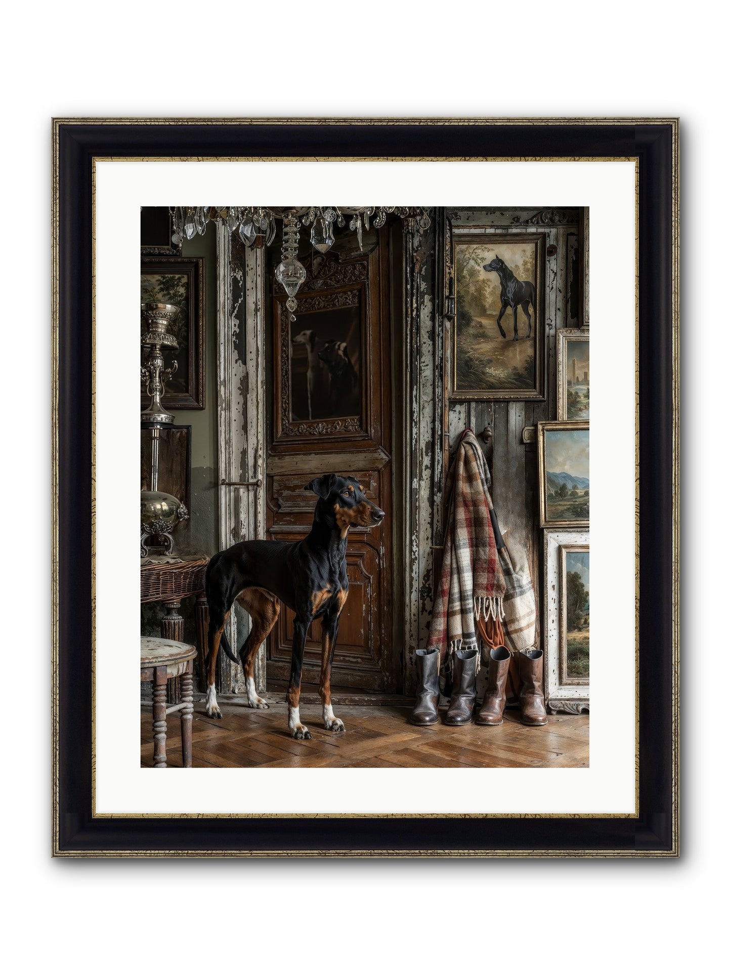 His Lordship Sir Fetch-A-Lot Framed Print - Black & Gold 20x25