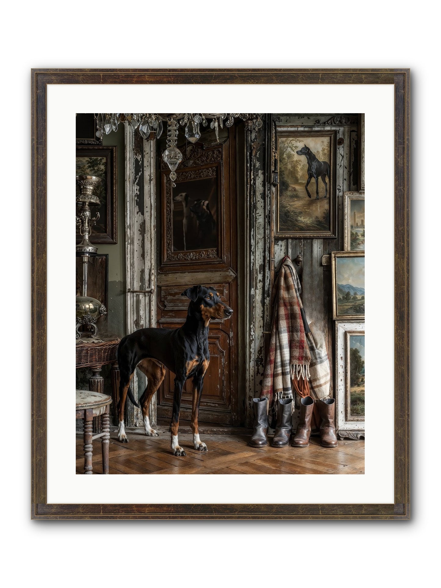 His Lordship Sir Fetch-A-Lot Framed Print - Slimwoods Black/Gold 20x25