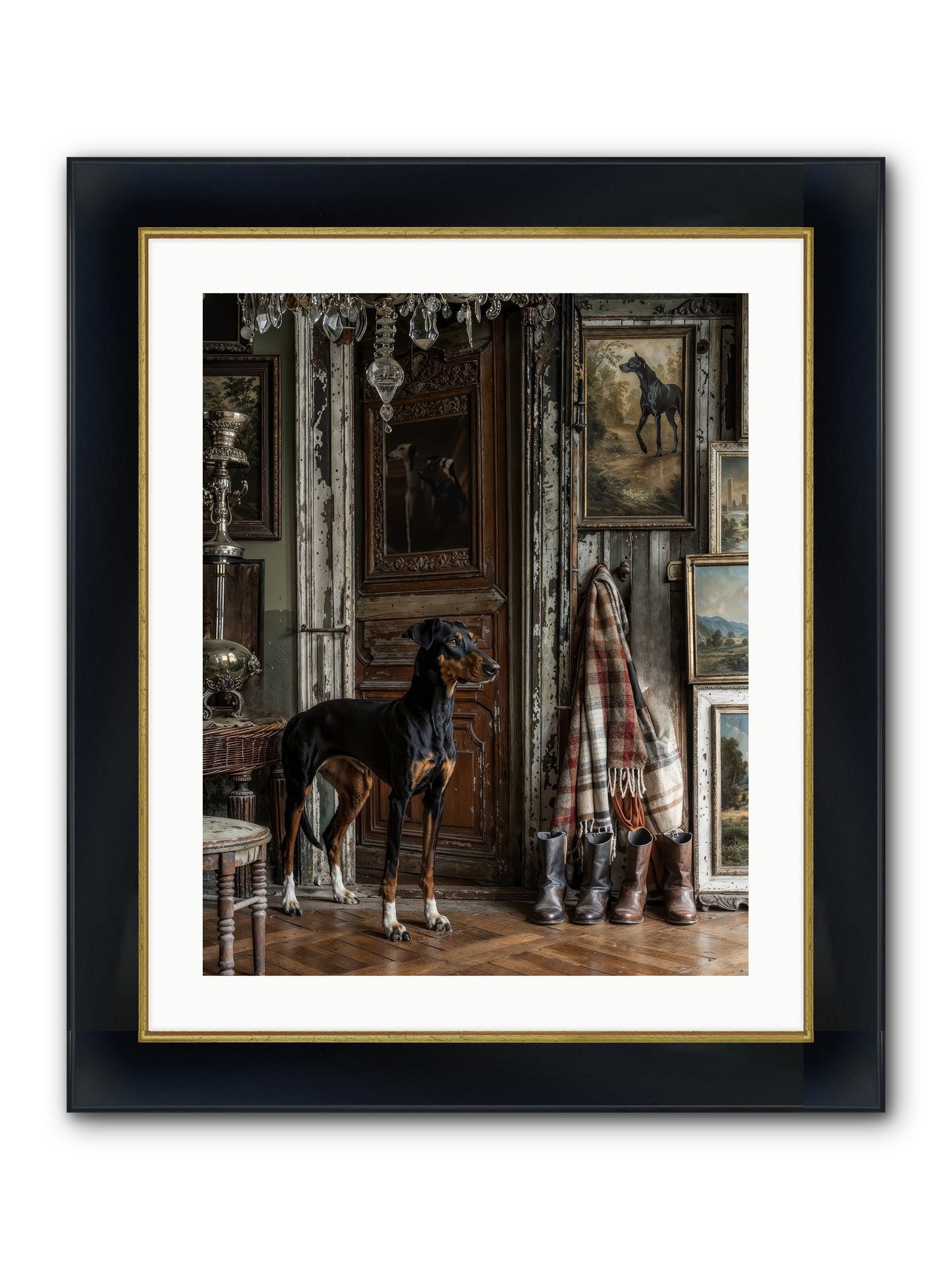 His Lordship Sir Fetch-A-Lot Framed Print - Wide Black w/Gold 20x25
