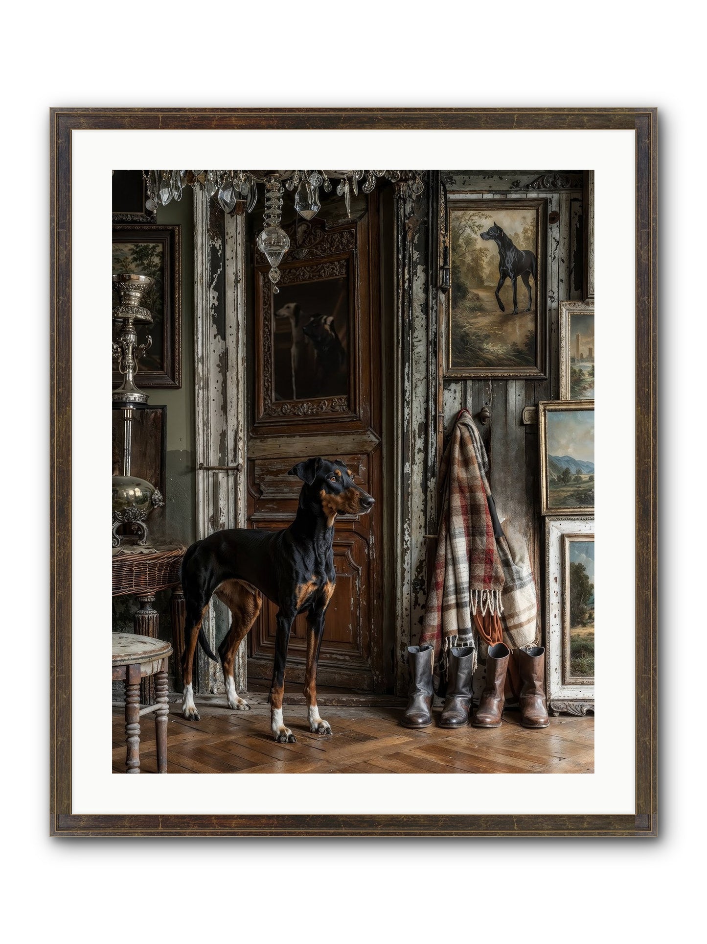 His Lordship Sir Fetch-A-Lot Framed Print - Slimwoods Black/Gold 24x30