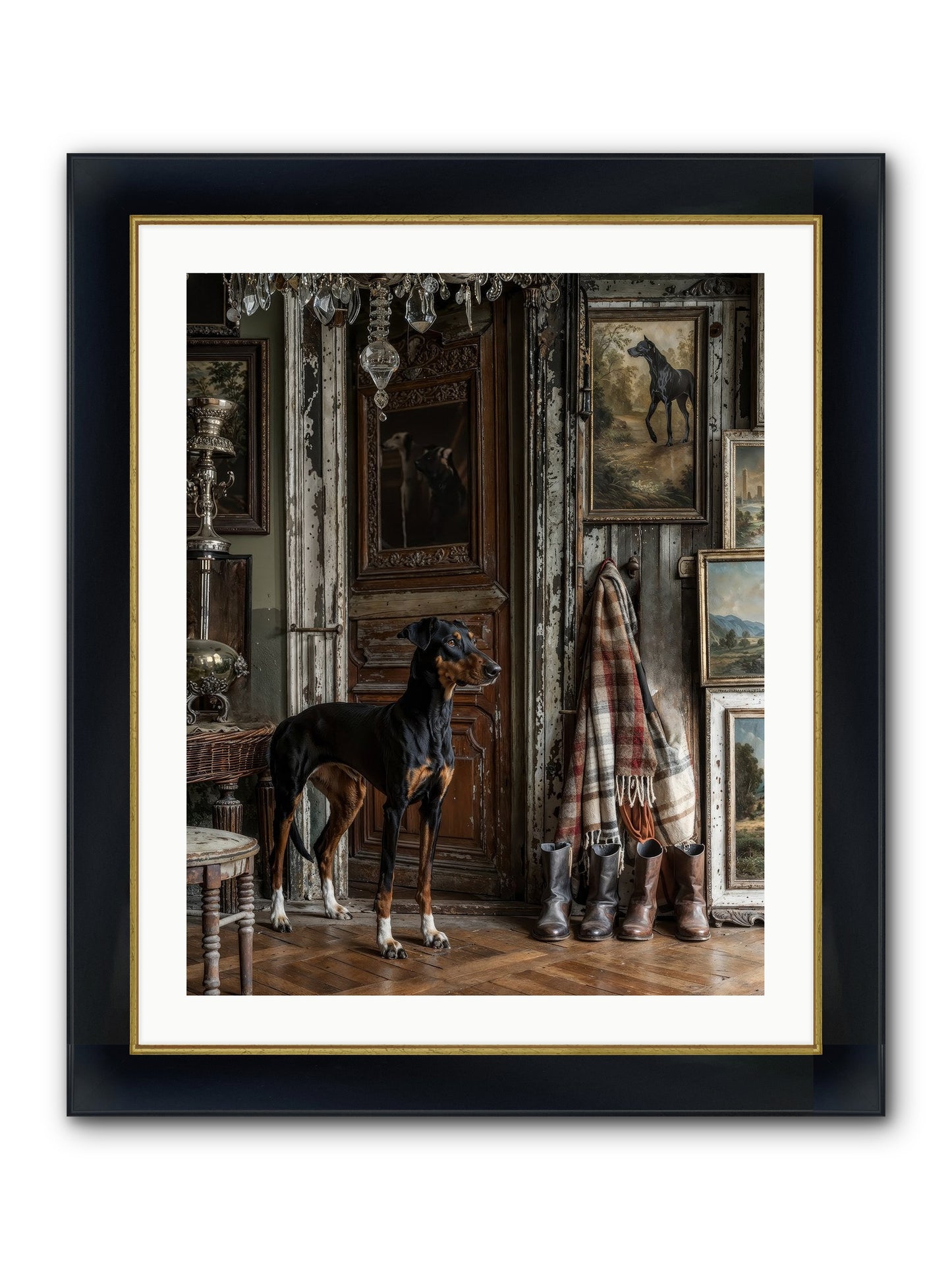 His Lordship Sir Fetch-A-Lot Framed Print - Wide Black w/Gold 24x30