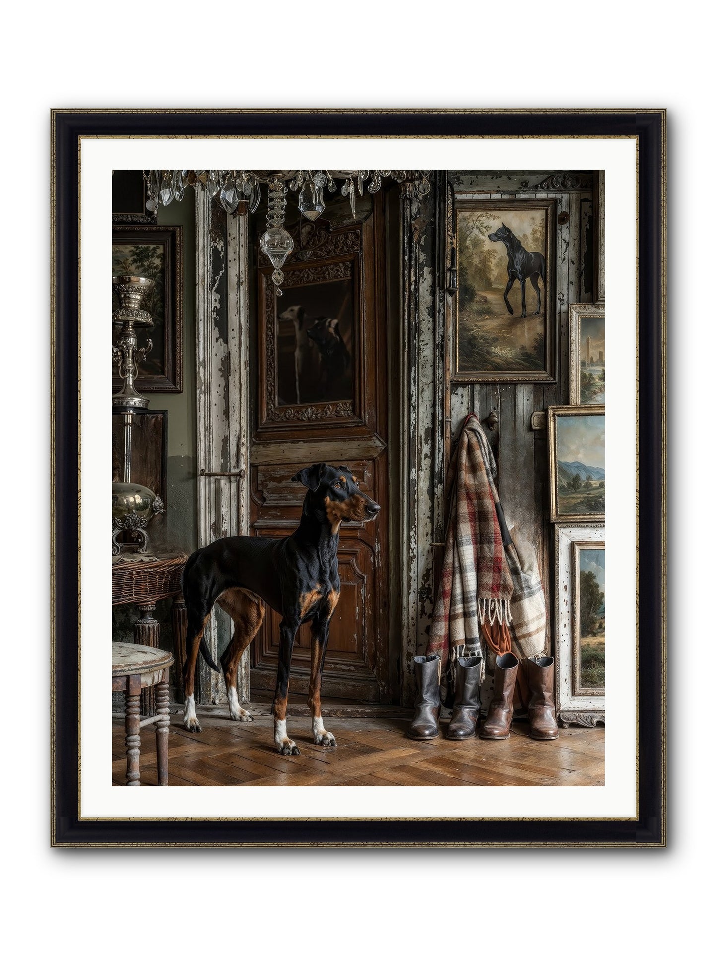 His Lordship Sir Fetch-A-Lot Framed Print - Black & Gold 32x40