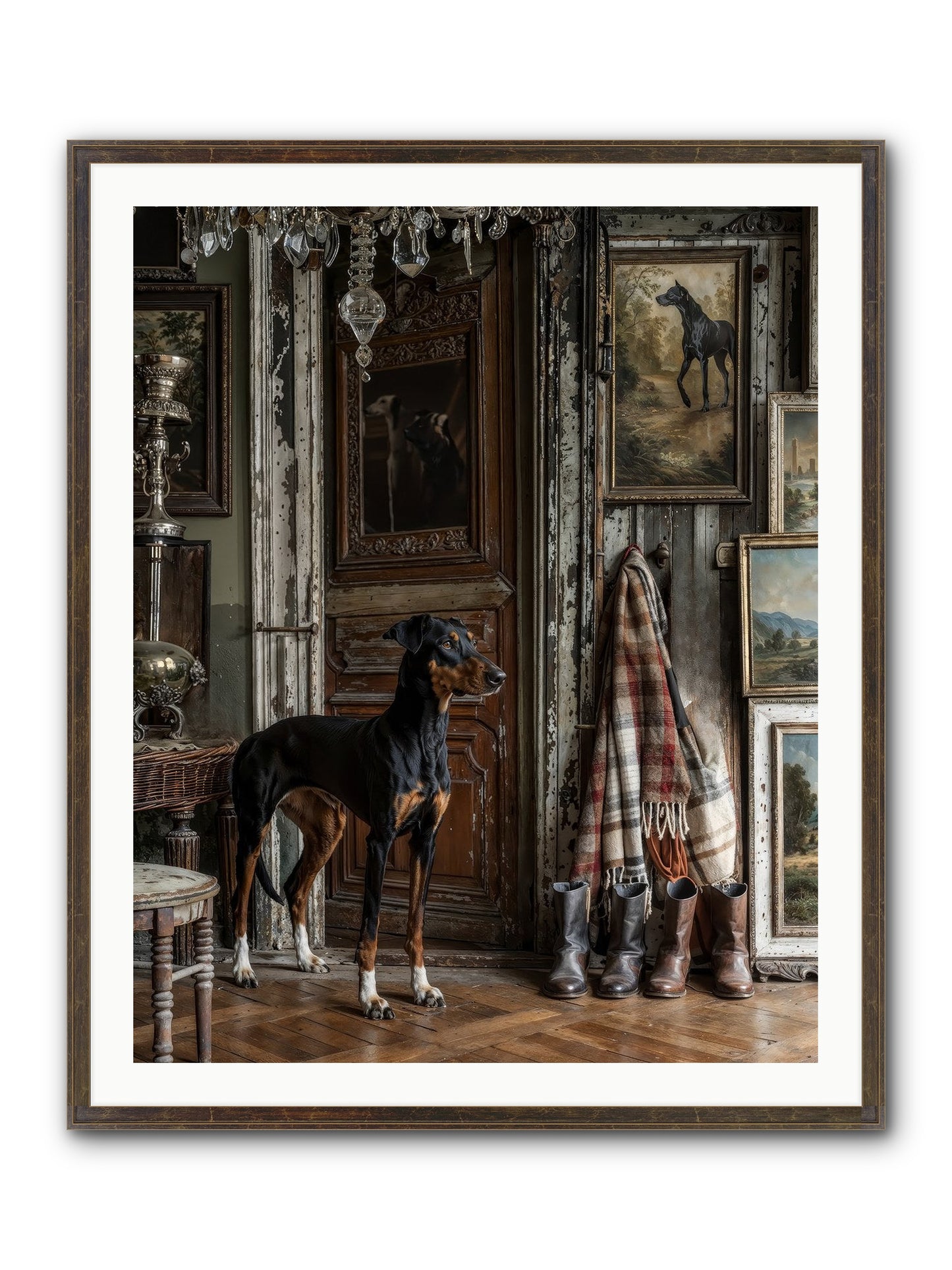His Lordship Sir Fetch-A-Lot Framed Print - Slimwoods Black/Gold 32x40