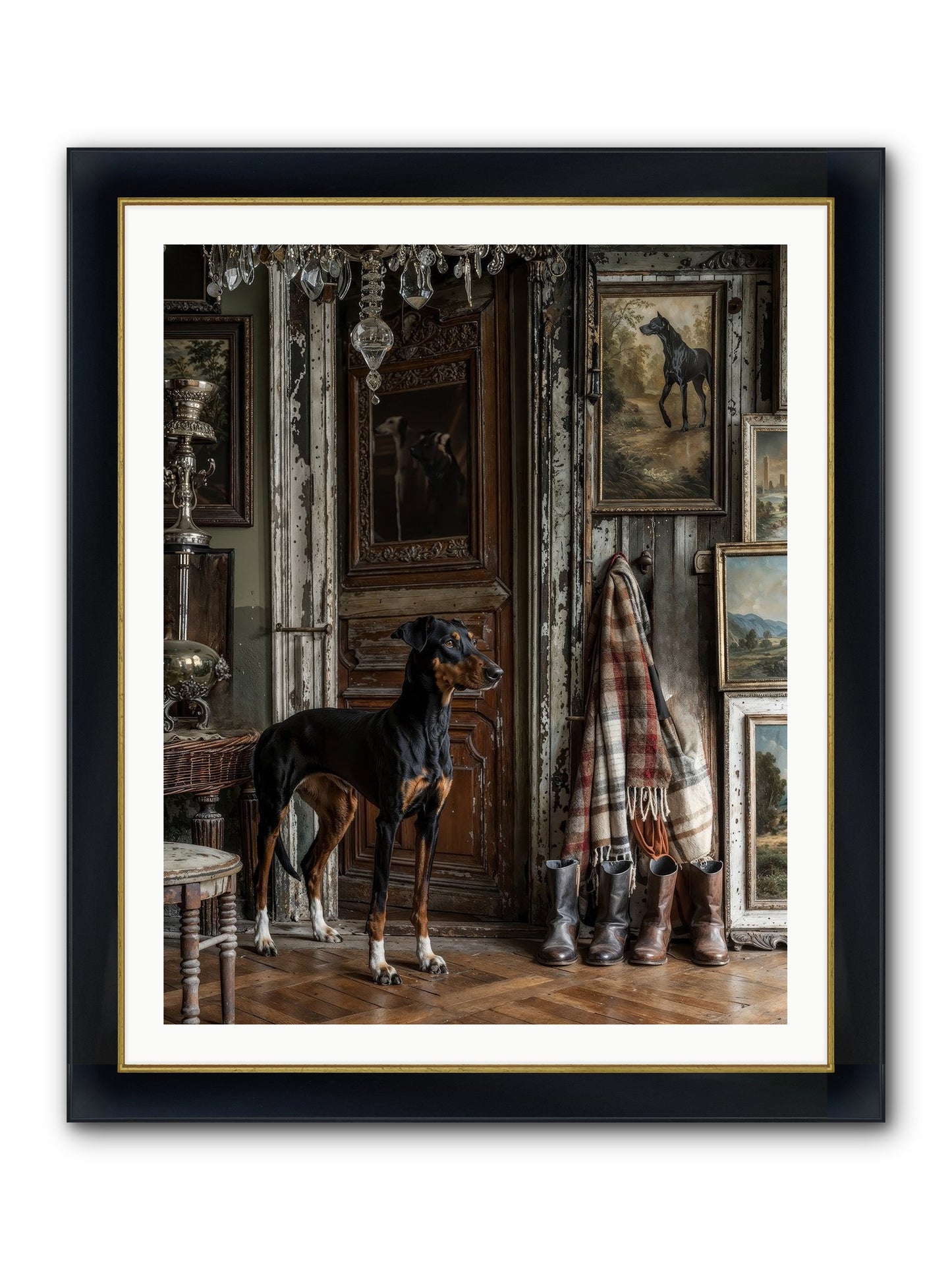 His Lordship Sir Fetch-A-Lot Framed Print - Wide Black w/Gold 32x40