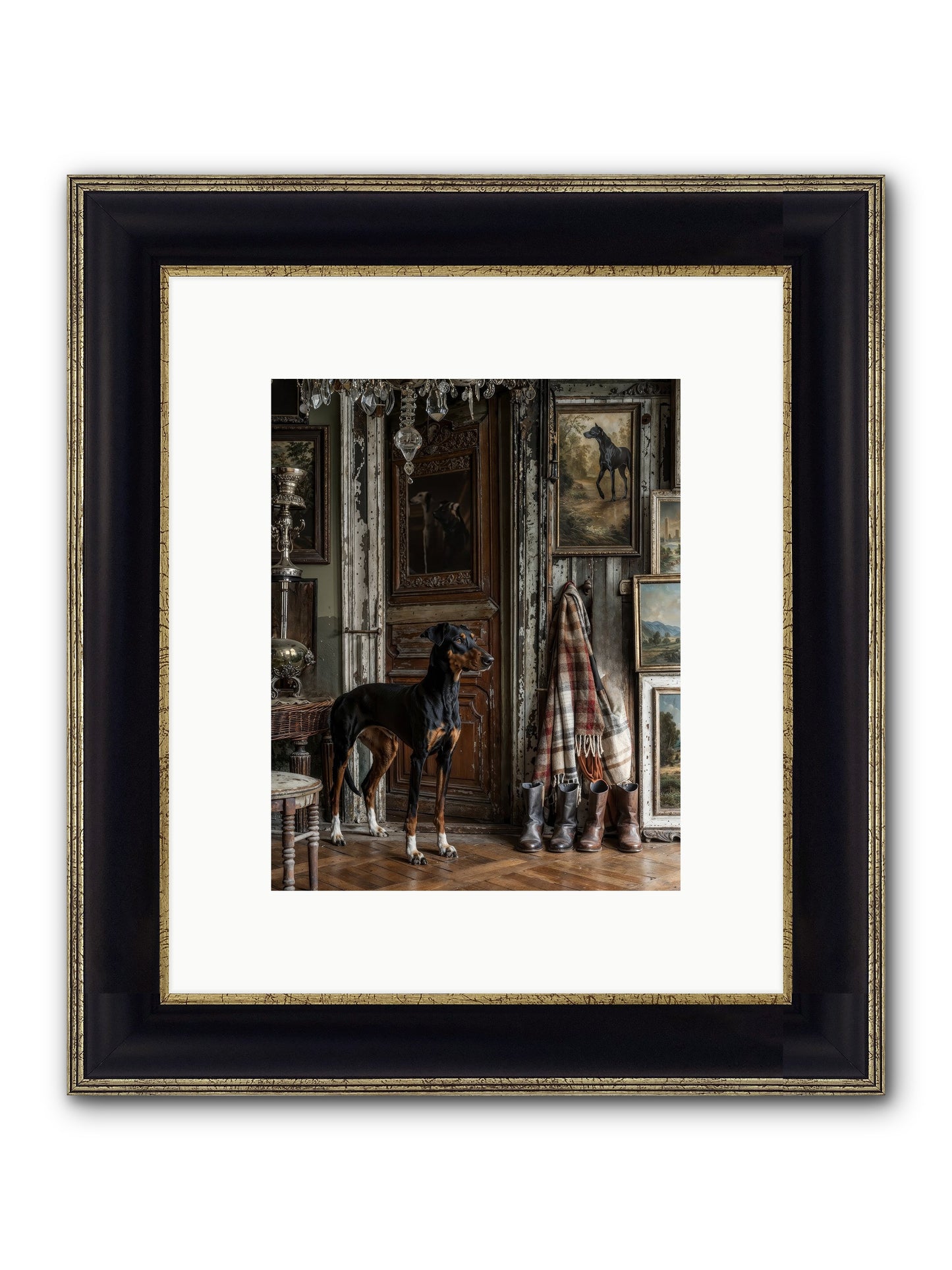 His Lordship Sir Fetch-A-Lot Framed Print - Black & Gold 8x10