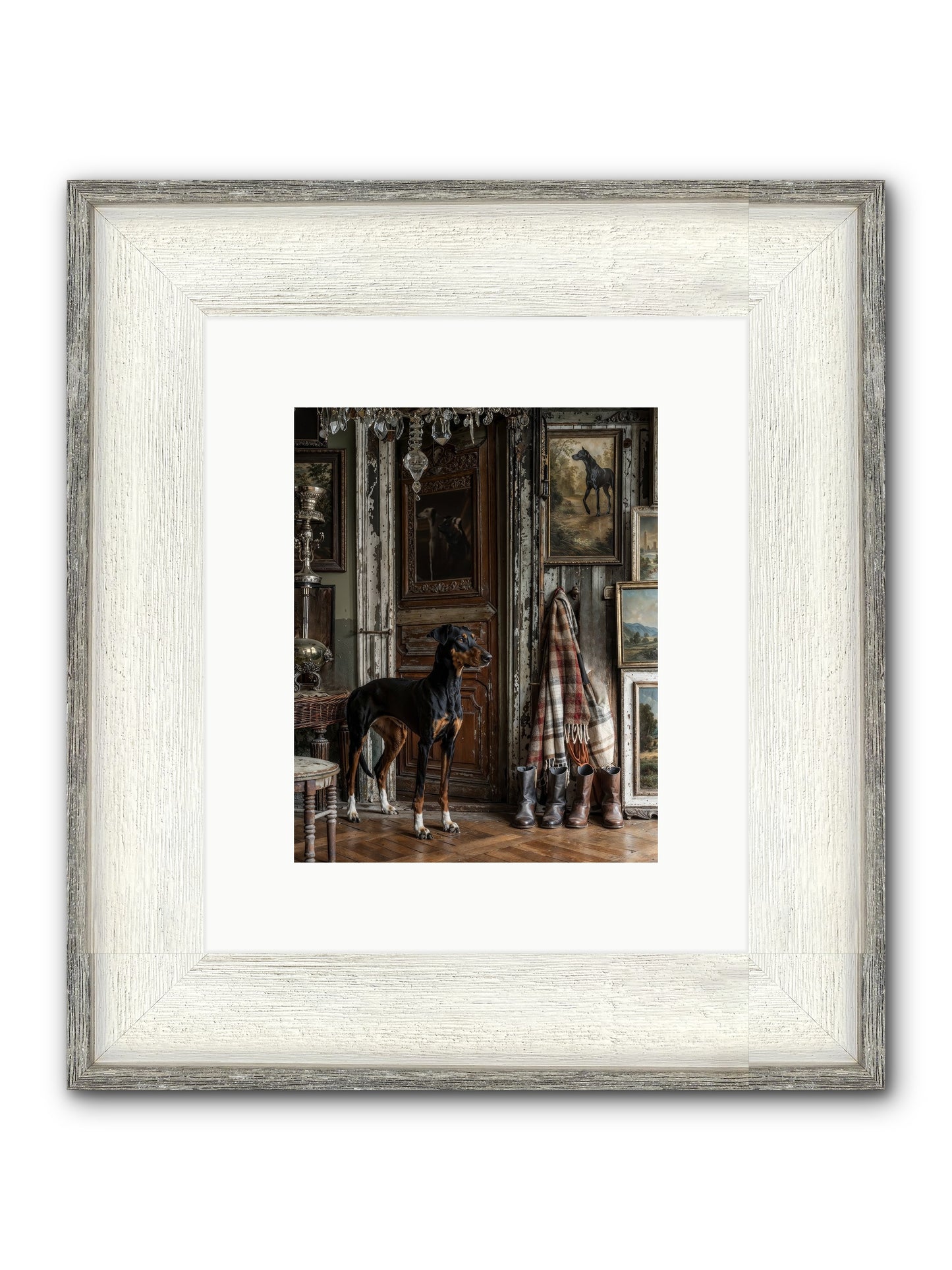 His Lordship Sir Fetch-A-Lot Framed Print - Driftwood White 8x10