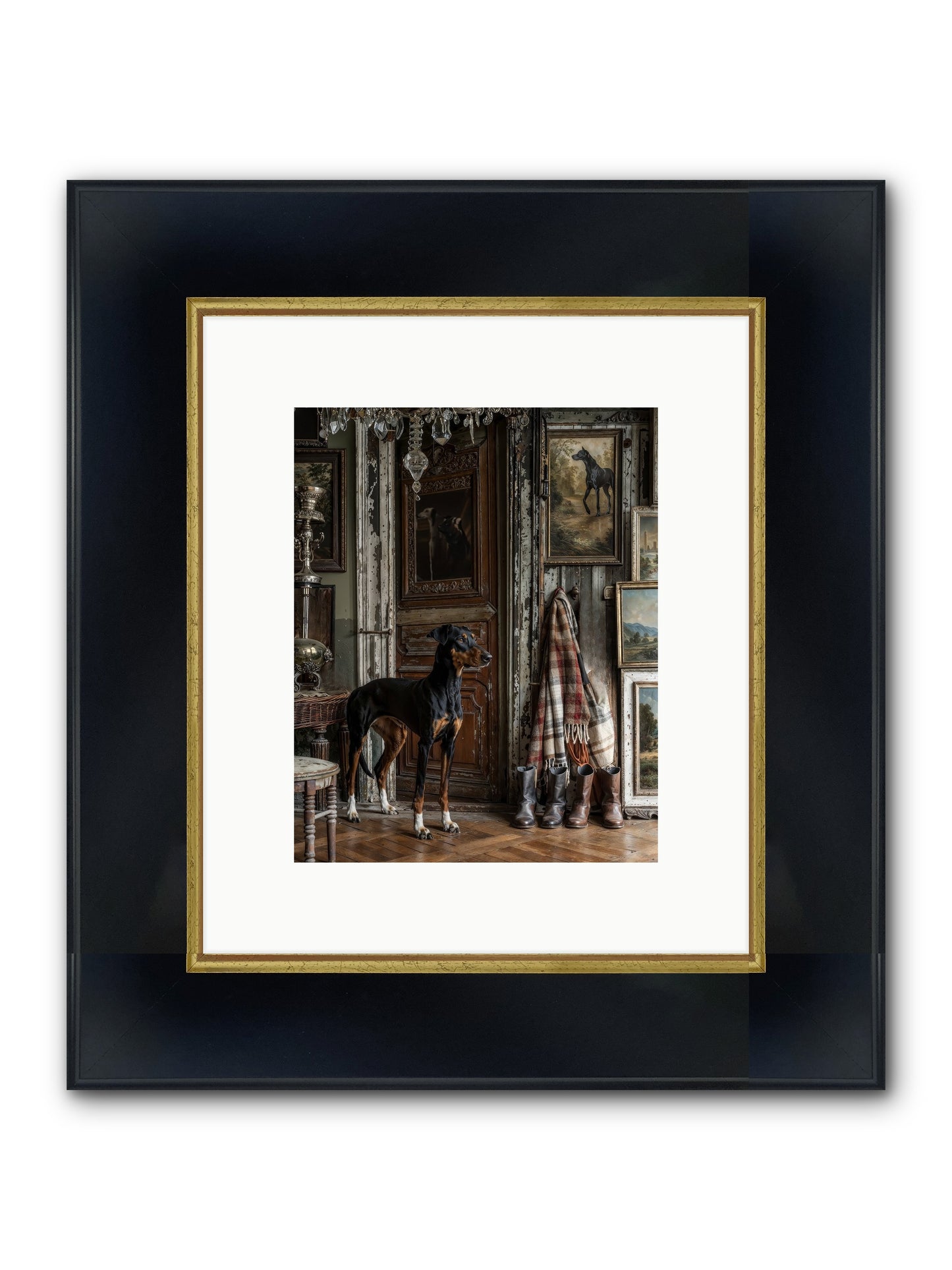 His Lordship Sir Fetch-A-Lot Framed Print - Wide Black w/Gold 8x10