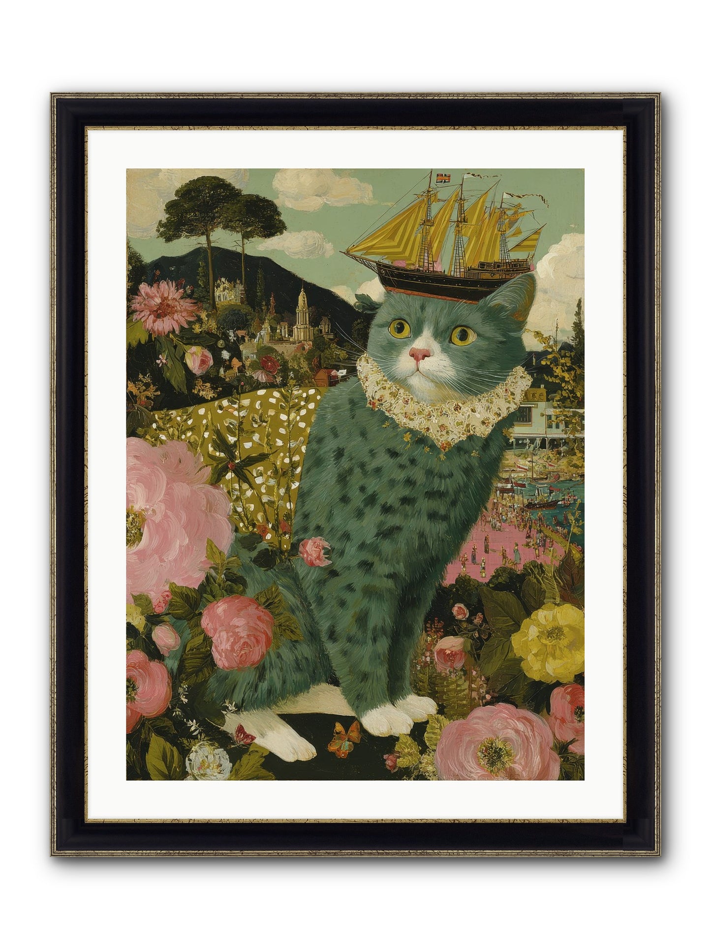 History’s Poetry Framed Print - Black & Gold 24x32