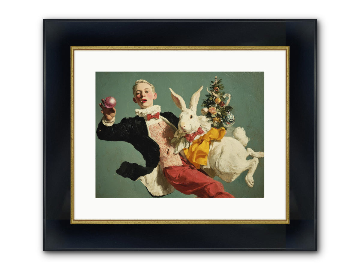 Holiday At House Clementine Framed Print - Wide Black w/Gold 16x12