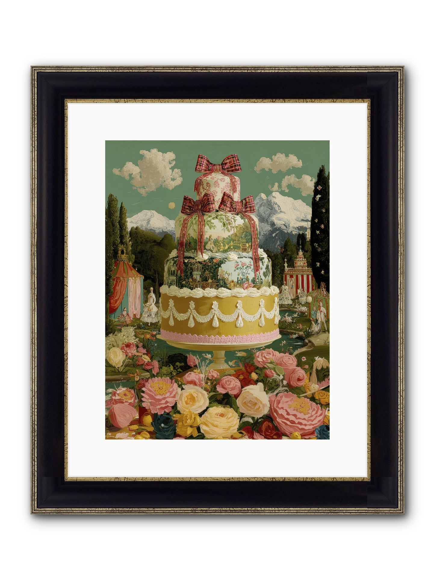 Holiday Heaven Framed Print - Black & Gold 12x16