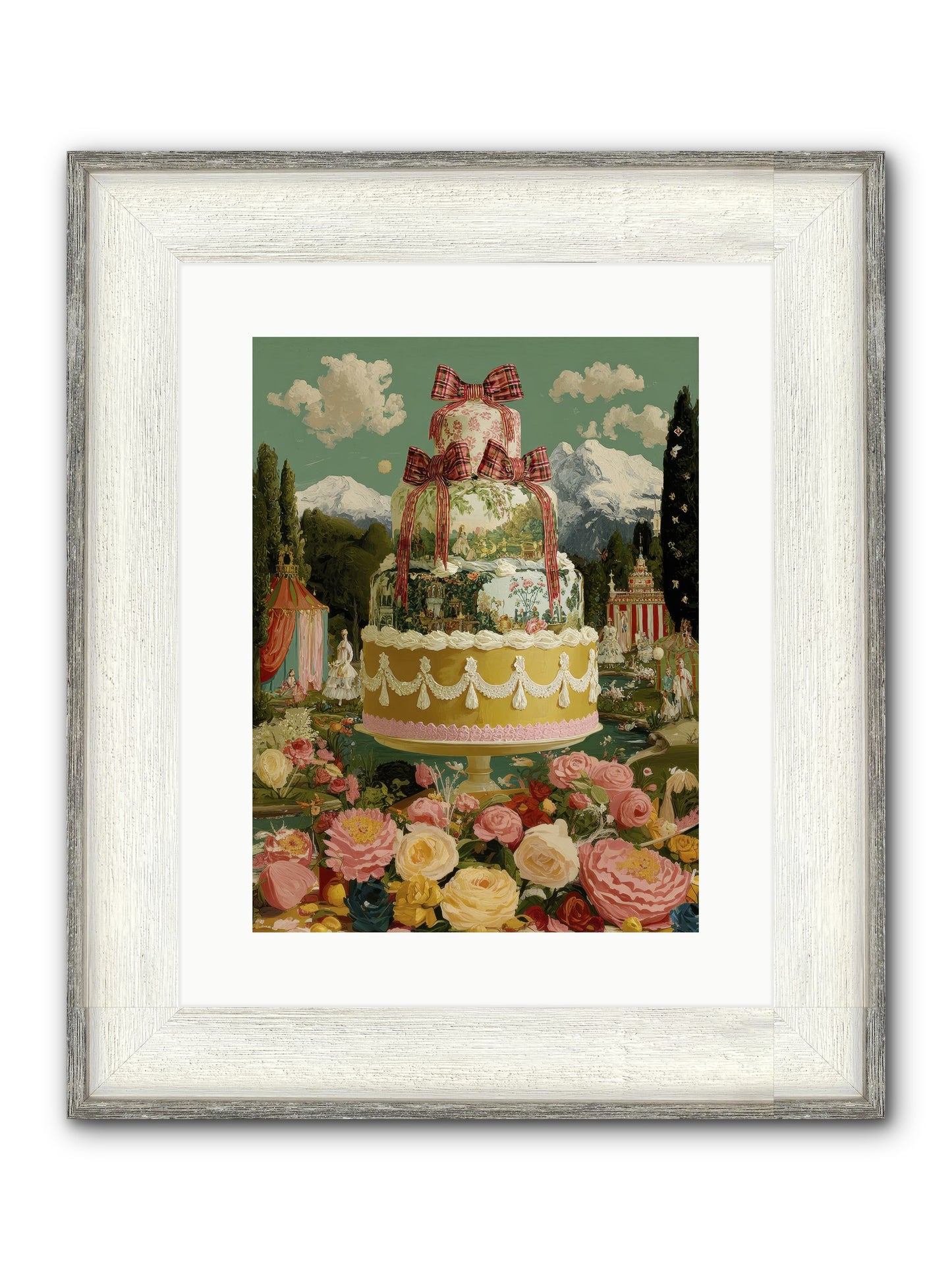 Holiday Heaven Framed Print - Driftwood White 12x16