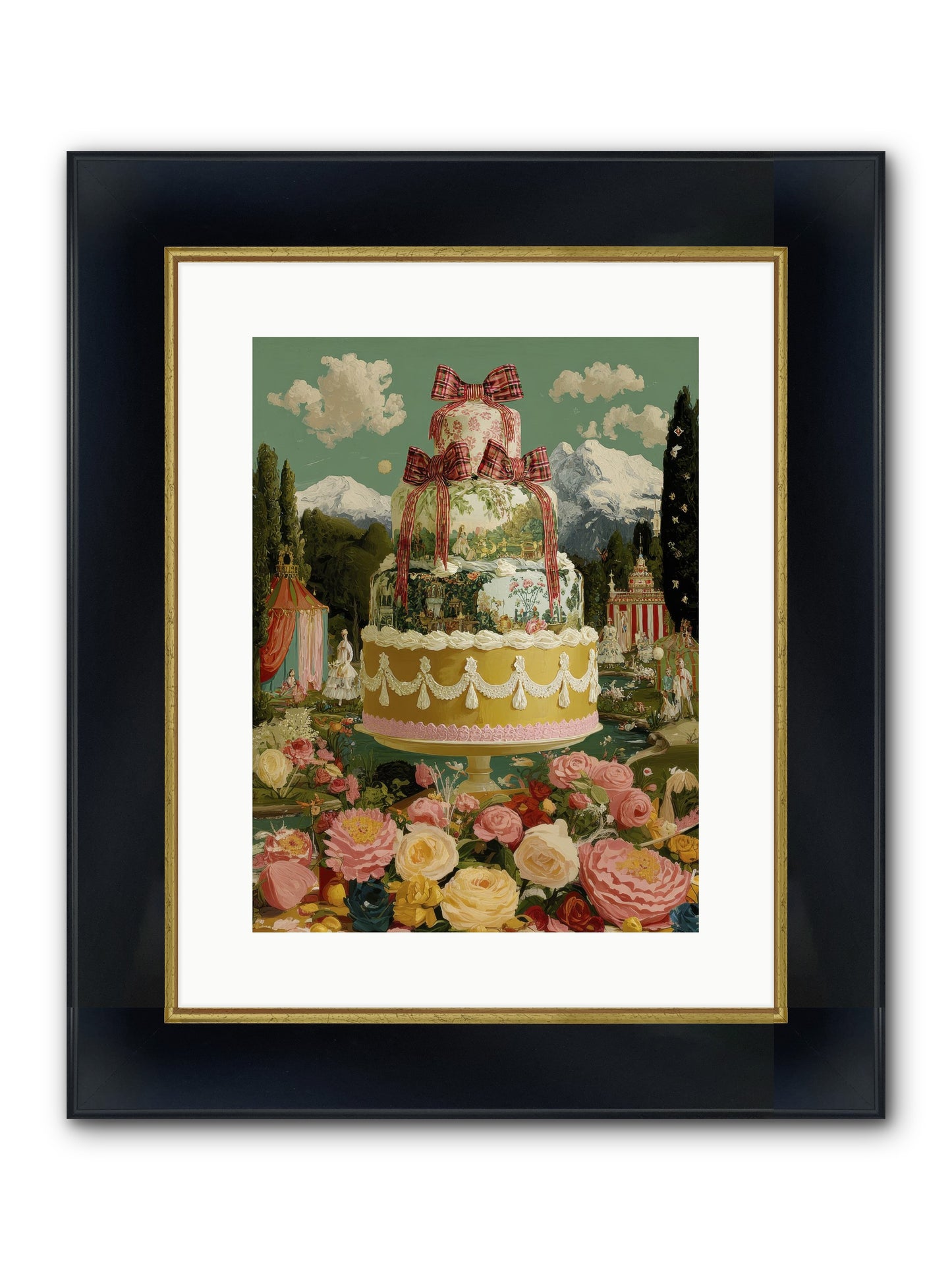 Holiday Heaven Framed Print - Wide Black w/Gold 12x16