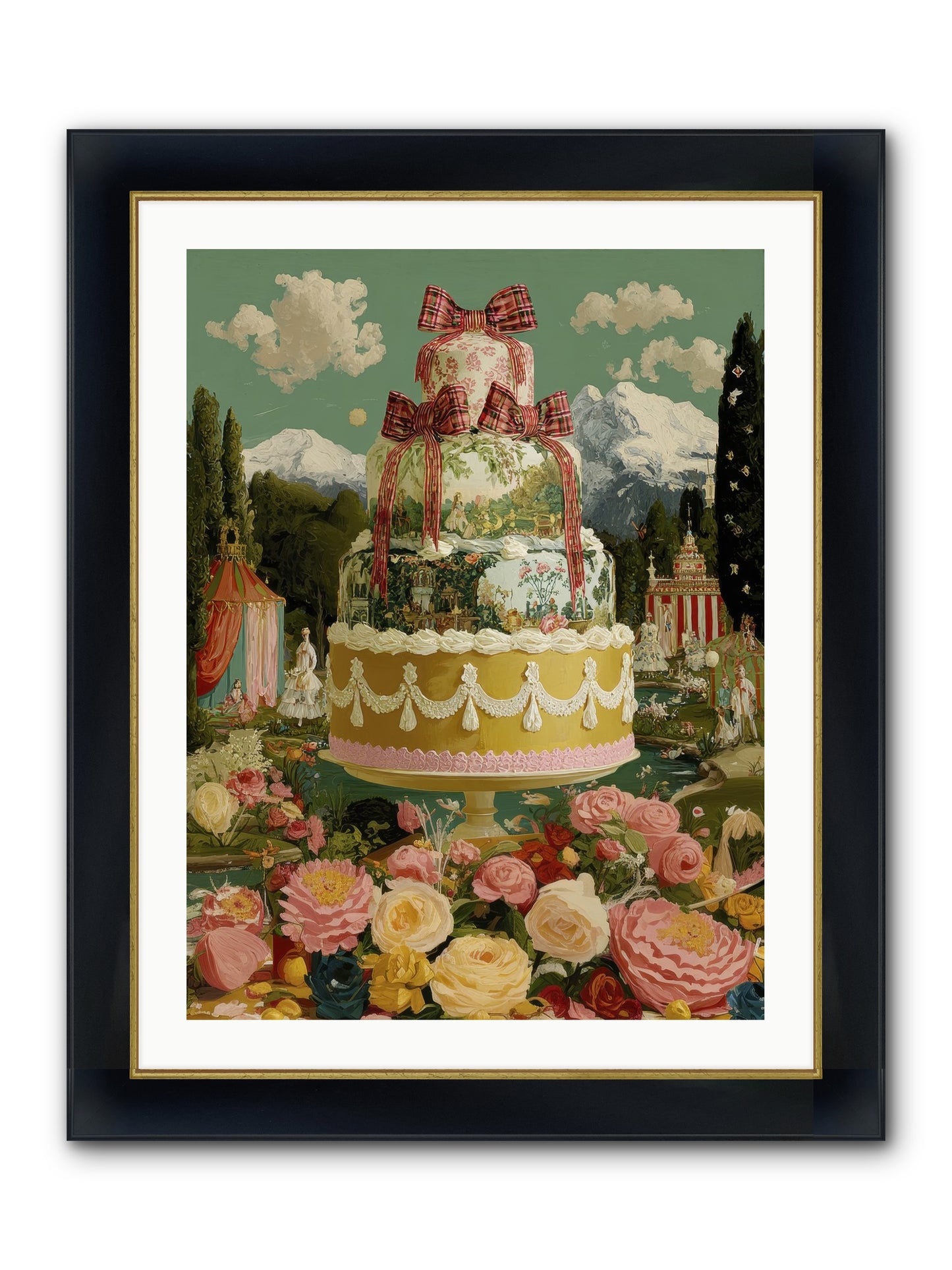 Holiday Heaven Framed Print - Wide Black w/Gold 24x32