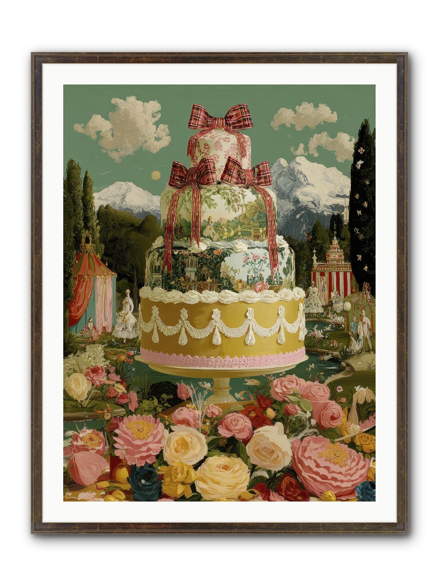 Holiday Heaven Framed Print - Slimwoods Black/Gold 30x40