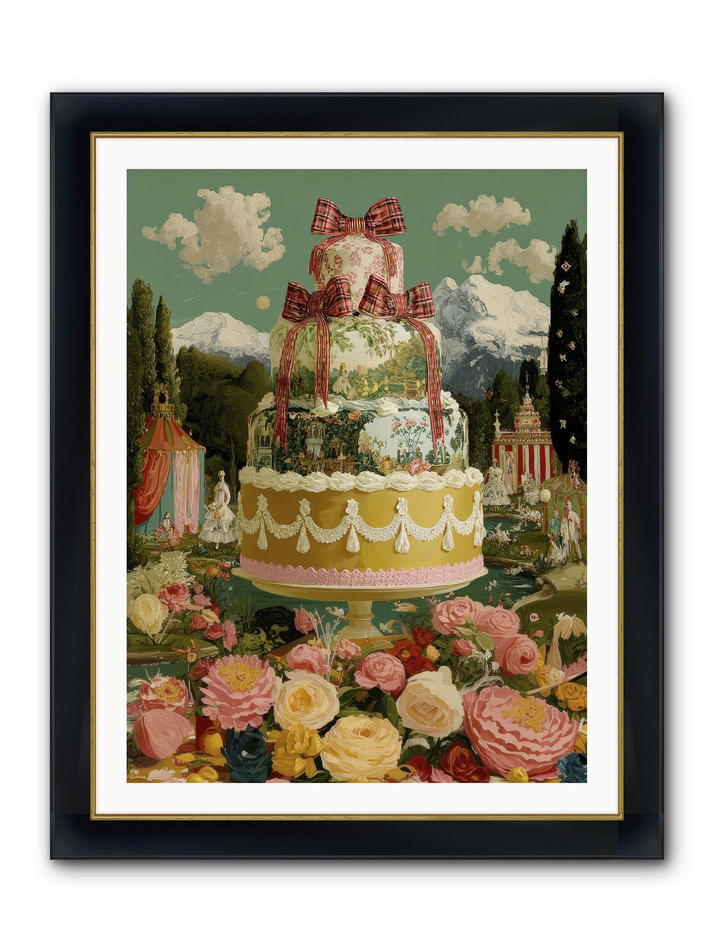 Holiday Heaven Framed Print - Wide Black w/Gold 30x40