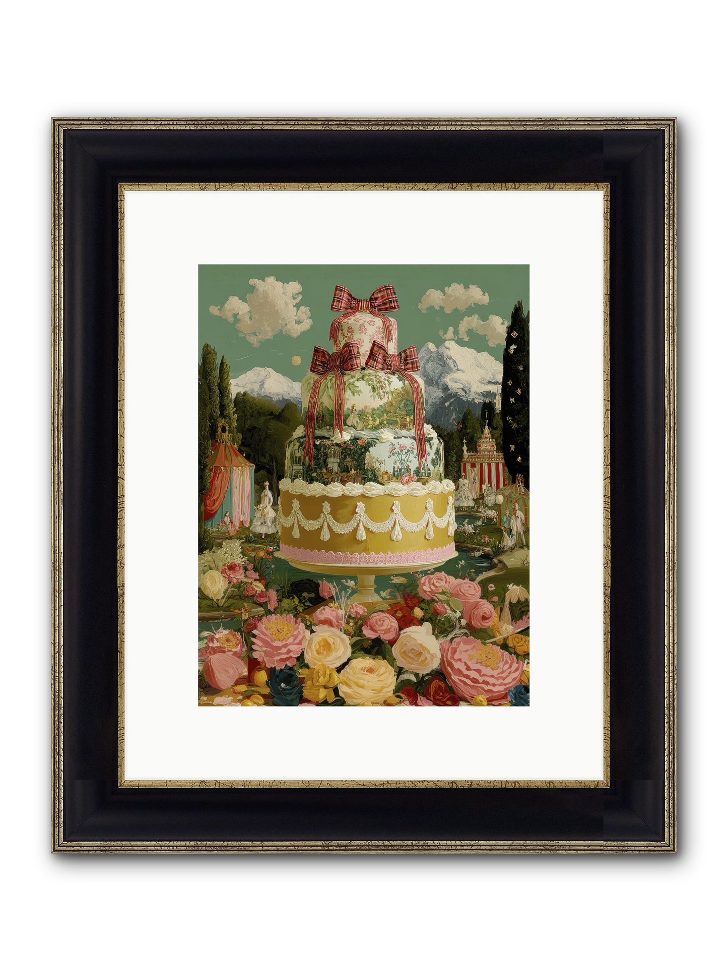 Holiday Heaven Framed Print - Black & Gold 9x12