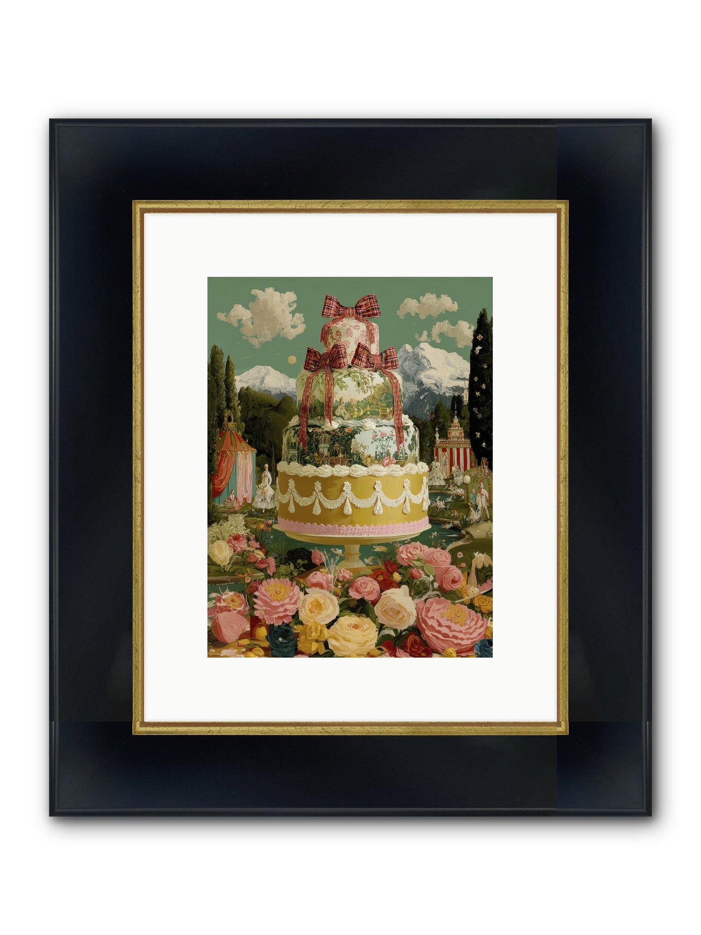 Holiday Heaven Framed Print - Wide Black w/Gold 9x12
