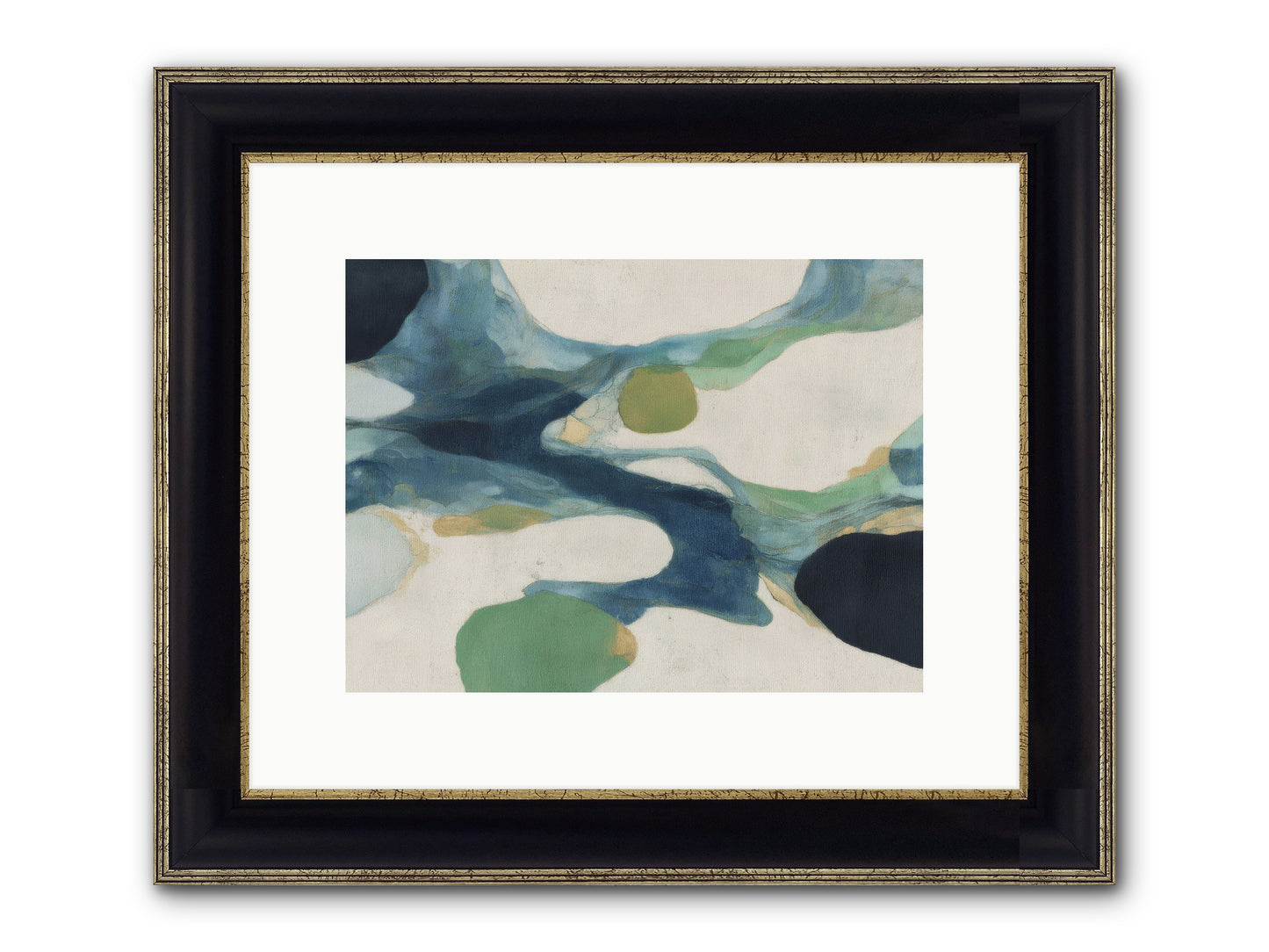 Hollow Compass Framed Print - Black & Gold 12x9