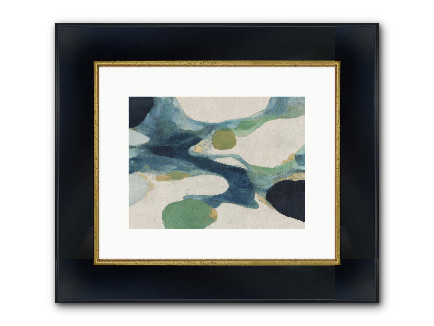Hollow Compass Framed Print - Wide Black w/Gold 12x9