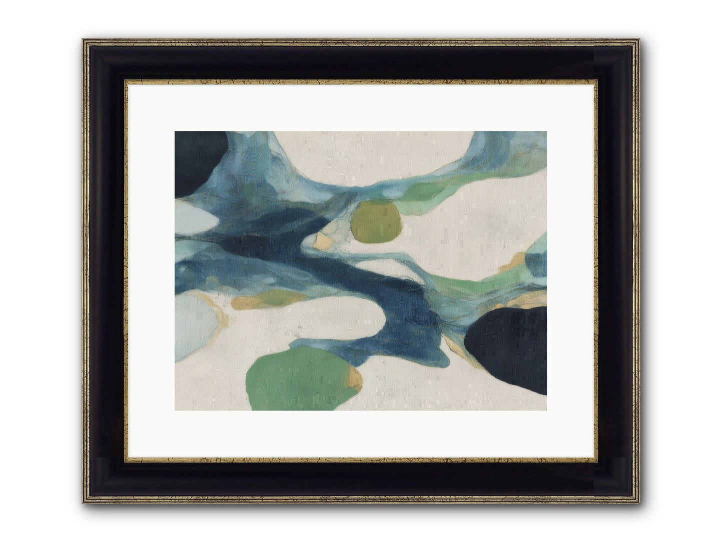 Hollow Compass Framed Print - Black & Gold 16x12