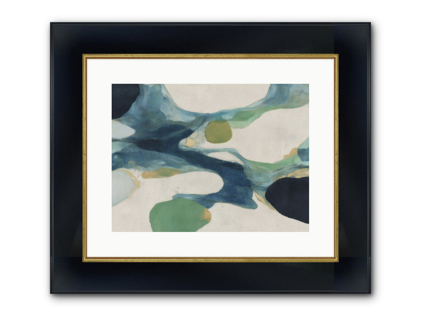 Hollow Compass Framed Print - Wide Black w/Gold 16x12