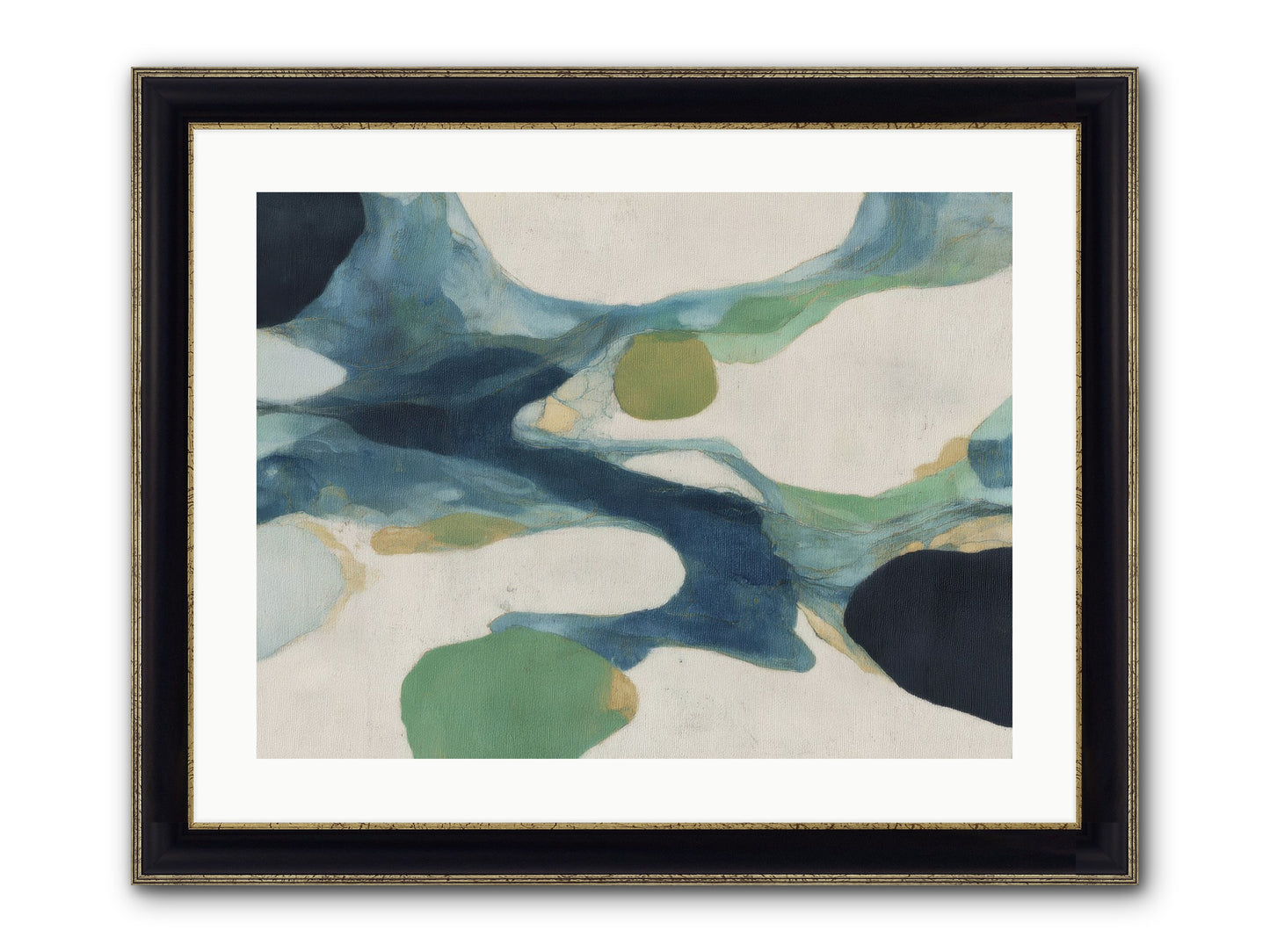 Hollow Compass Framed Print - Black & Gold 24x18