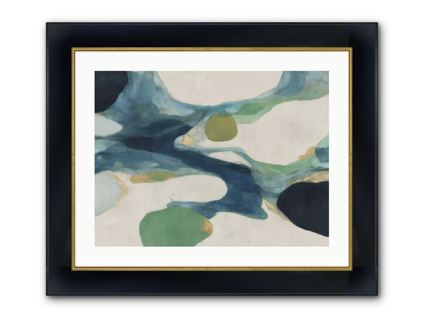 Hollow Compass Framed Print - Wide Black w/Gold 24x18