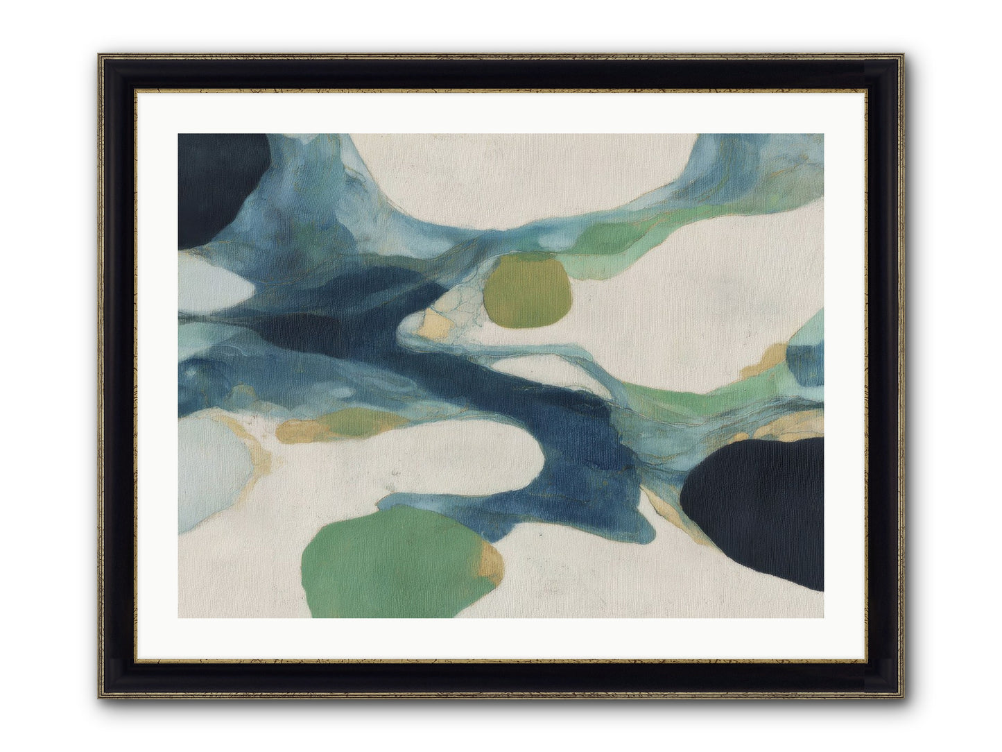 Hollow Compass Framed Print - Black & Gold 32x24