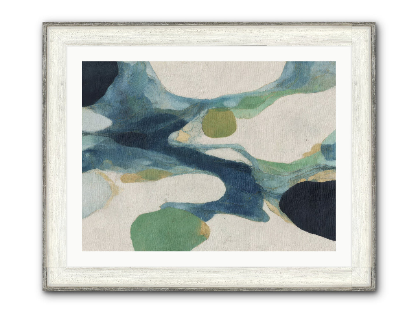 Hollow Compass Framed Print - Driftwood White 32x24