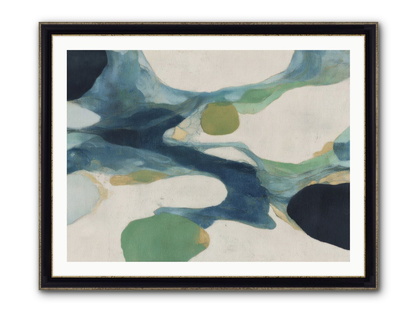 Hollow Compass Framed Print - Black & Gold 40x30