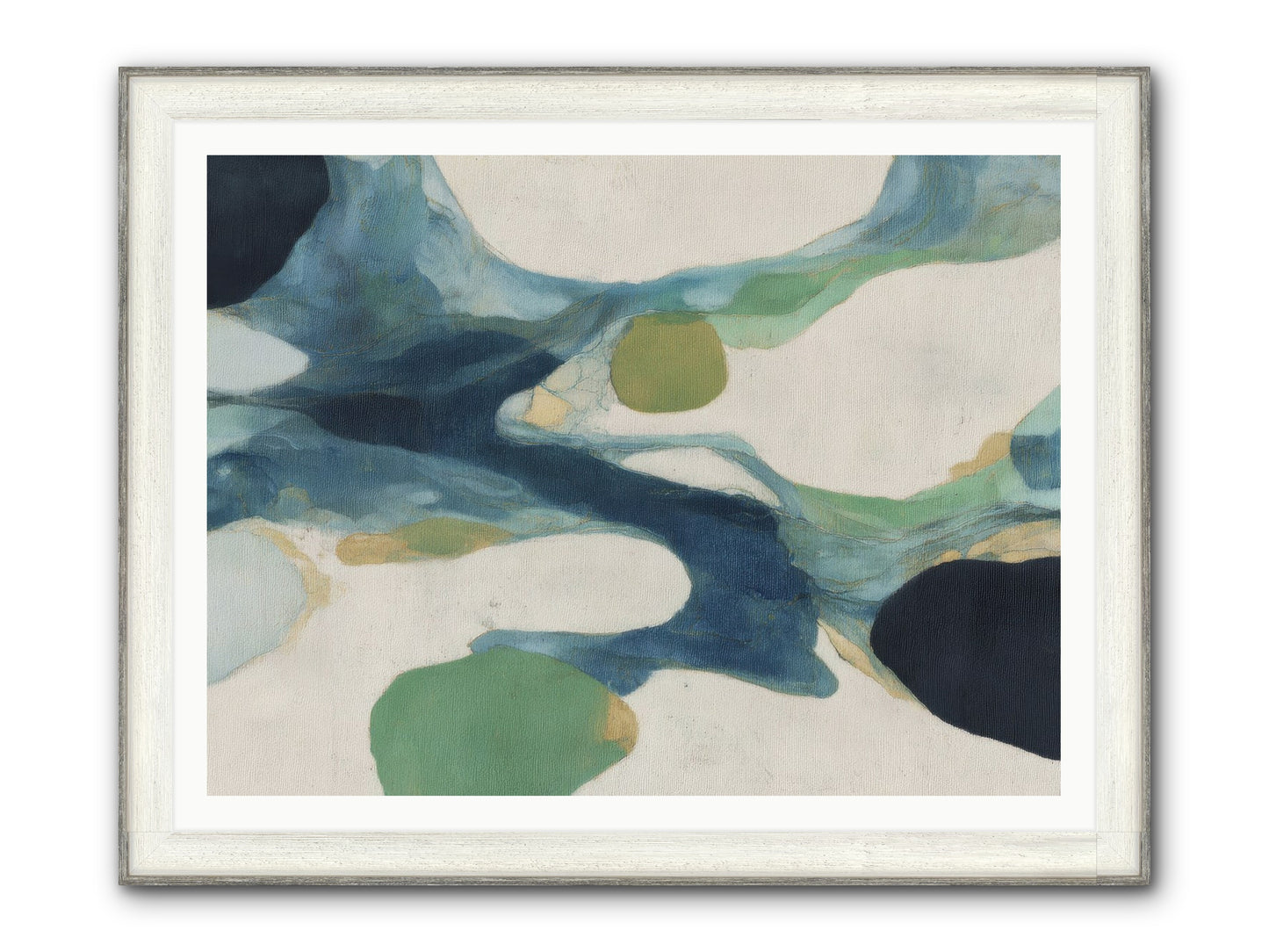 Hollow Compass Framed Print - Driftwood White 48x36